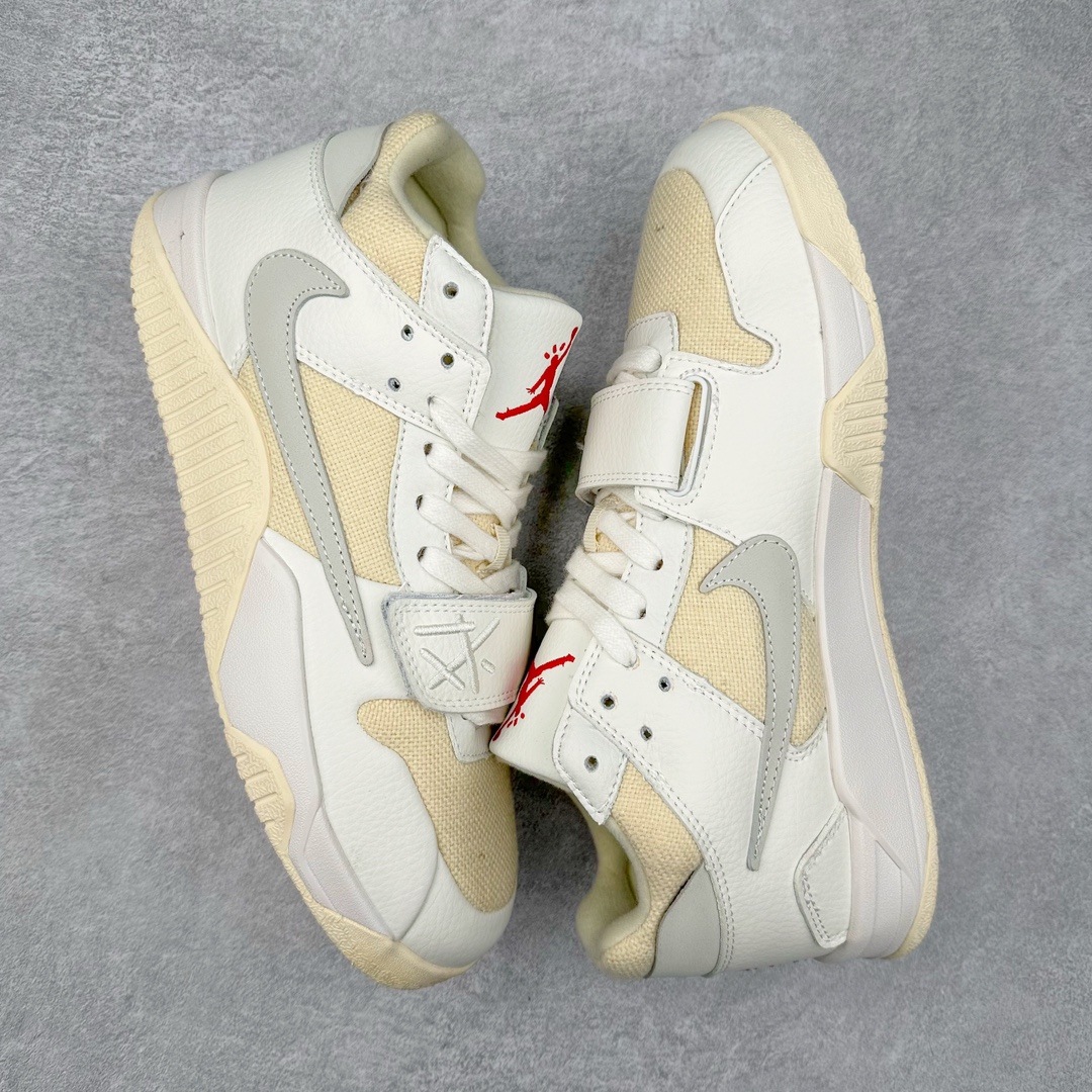 图片[3]-Travis Scott x Jordan AJ Cut The Check TS倒钩联名魔术贴篮球鞋 FZ8117-003 配色方面采用黑色为底 搭配棕色框架呈现 完美还原了初代倒钩的配色设计 细节方面 标志性的反钩Swoosh采用黑色点缀 鞋面还带有特殊的魔术贴细节 此外在鞋舌、后跟部分均带有Cactus Jack厂牌Logo 彰显鞋款特殊身份 尺码：36 36.5 37.5 38 38.5 39 40 40.5 41 42 42.5 43 44 44.5 45 46-选品中心