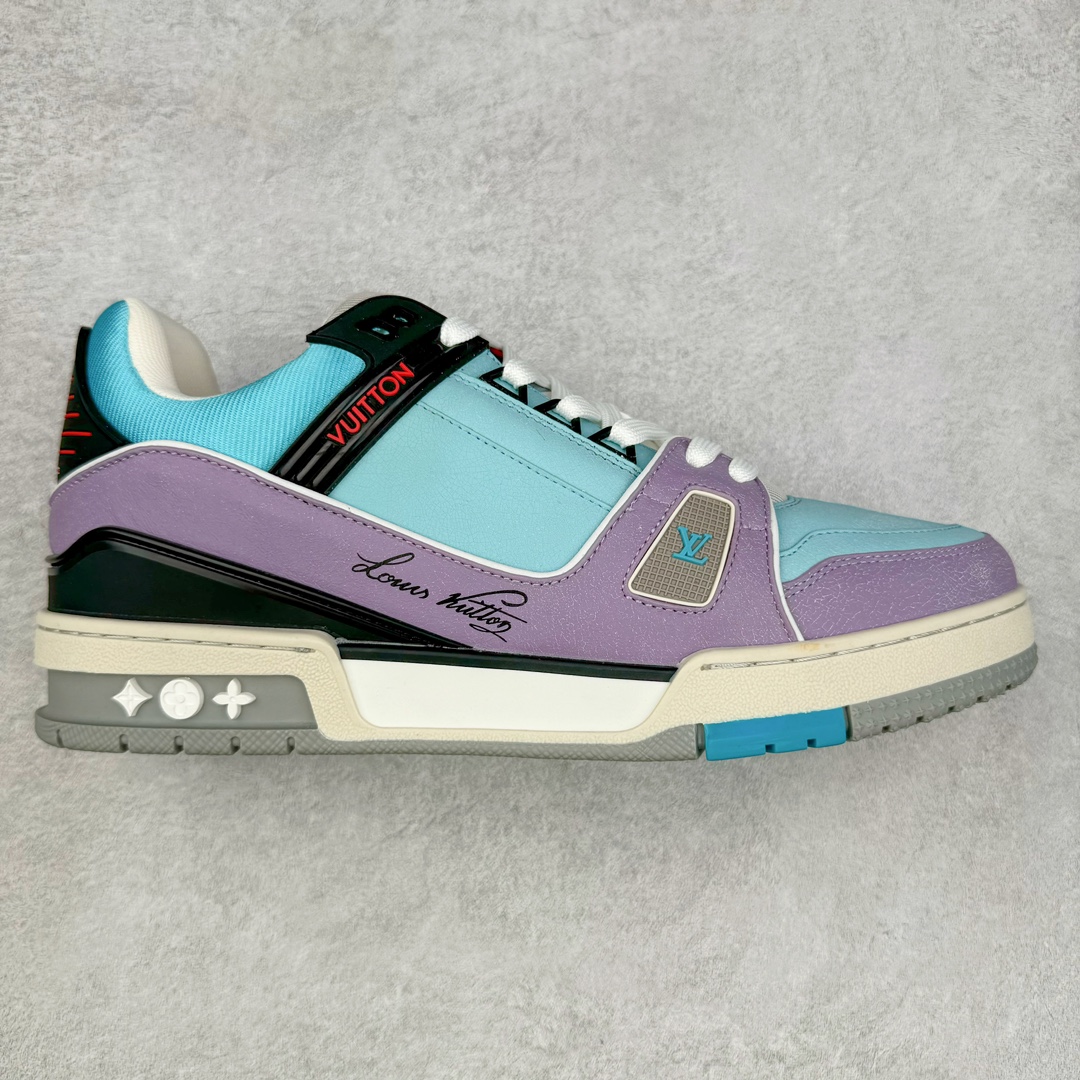 图片[3]-＃FS顶级特价 Louis Vuitton Trainer lv时装走秀运动鞋 实力大厂出品 平台专供 成熟的做工稳定的品控 完美鞋型超高的清洁度 零毛边线头瑕疵 全套原楦原纸版原鞋开模 全网最具灵魂的版型 正确原装黄色鞋盒 正确中底印花 鞋面印花3D高频深度立体 全鞋电脑针车 紧密相连 针距密度一致 环保乳胶注塑鞋垫 厚度脚感还原原版 皮面裁剪部位 统一油边封口工艺 原装橡胶大底含胶量大底组合零偏差 专柜全套包装 防尘袋 说明书 质保卡 男女鞋 尺码：35 36 37 38 39 40 41 42 43 44 45-选品中心
