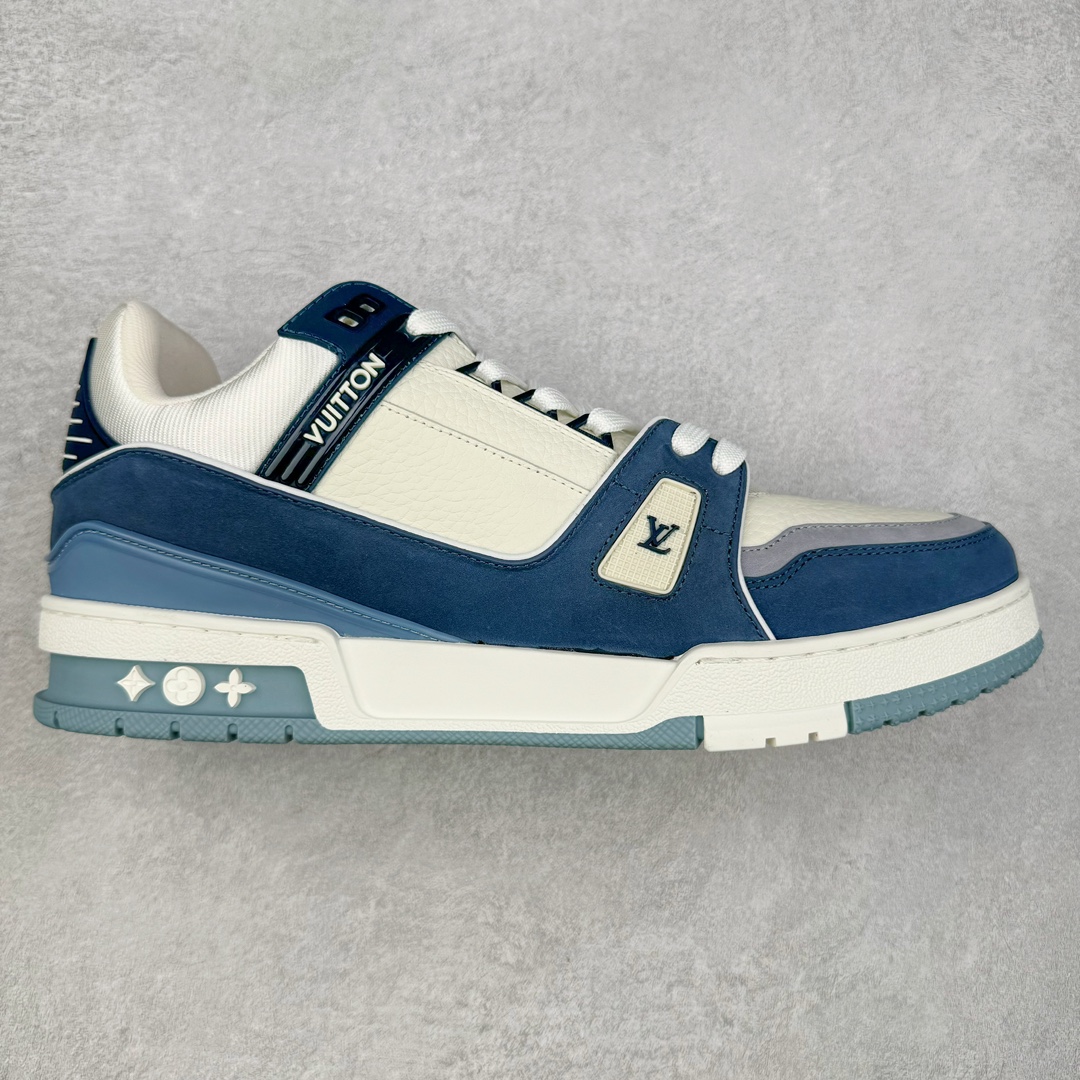 图片[6]-＃FS顶级特价 Louis Vuitton Trainer lv时装走秀运动鞋 实力大厂出品 平台专供 成熟的做工稳定的品控 完美鞋型超高的清洁度 零毛边线头瑕疵 全套原楦原纸版原鞋开模 全网最具灵魂的版型 正确原装黄色鞋盒 正确中底印花 鞋面印花3D高频深度立体 全鞋电脑针车 紧密相连 针距密度一致 环保乳胶注塑鞋垫 厚度脚感还原原版 皮面裁剪部位 统一油边封口工艺 原装橡胶大底含胶量大底组合零偏差 专柜全套包装 防尘袋 说明书 质保卡 男女鞋 尺码：35 36 37 38 39 40 41 42 43 44 45-选品中心