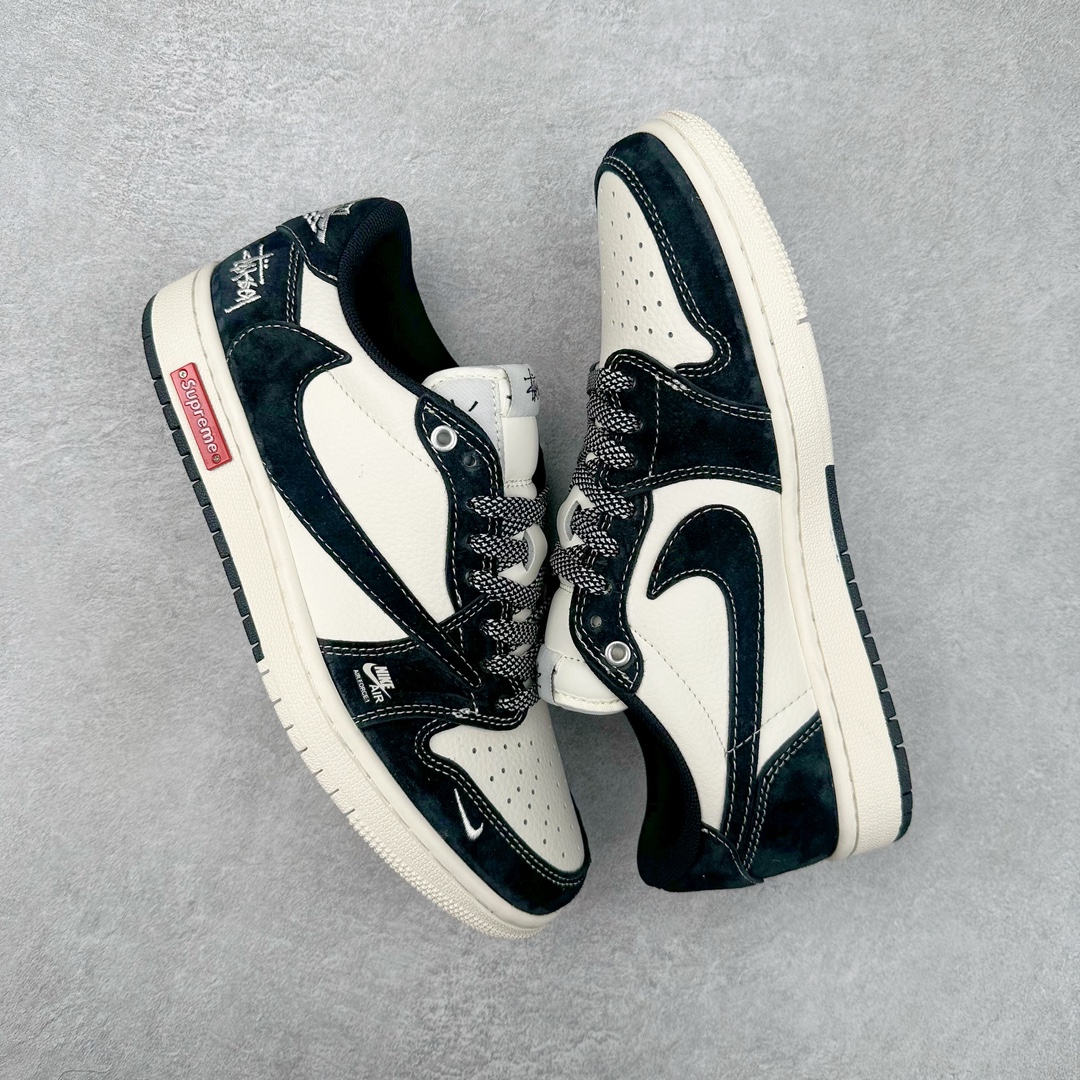 图片[3]-TS x Air Jordan AJ1 Low 倒钩低帮联名定制配色 SJ2068-124 原厂内置气垫魔块 A模大底 头层小牛皮 鞋舌AJ原厂专用牛津布+AJ专用反口珍珠布+原厂无杂质高弹内里海棉+特殊封边弹力鞋带 尺码：36 36.5 37.5 38 38.5 39 40 40.5 41 42 42.5 43 44 44.5 45 46 47.5-选品中心