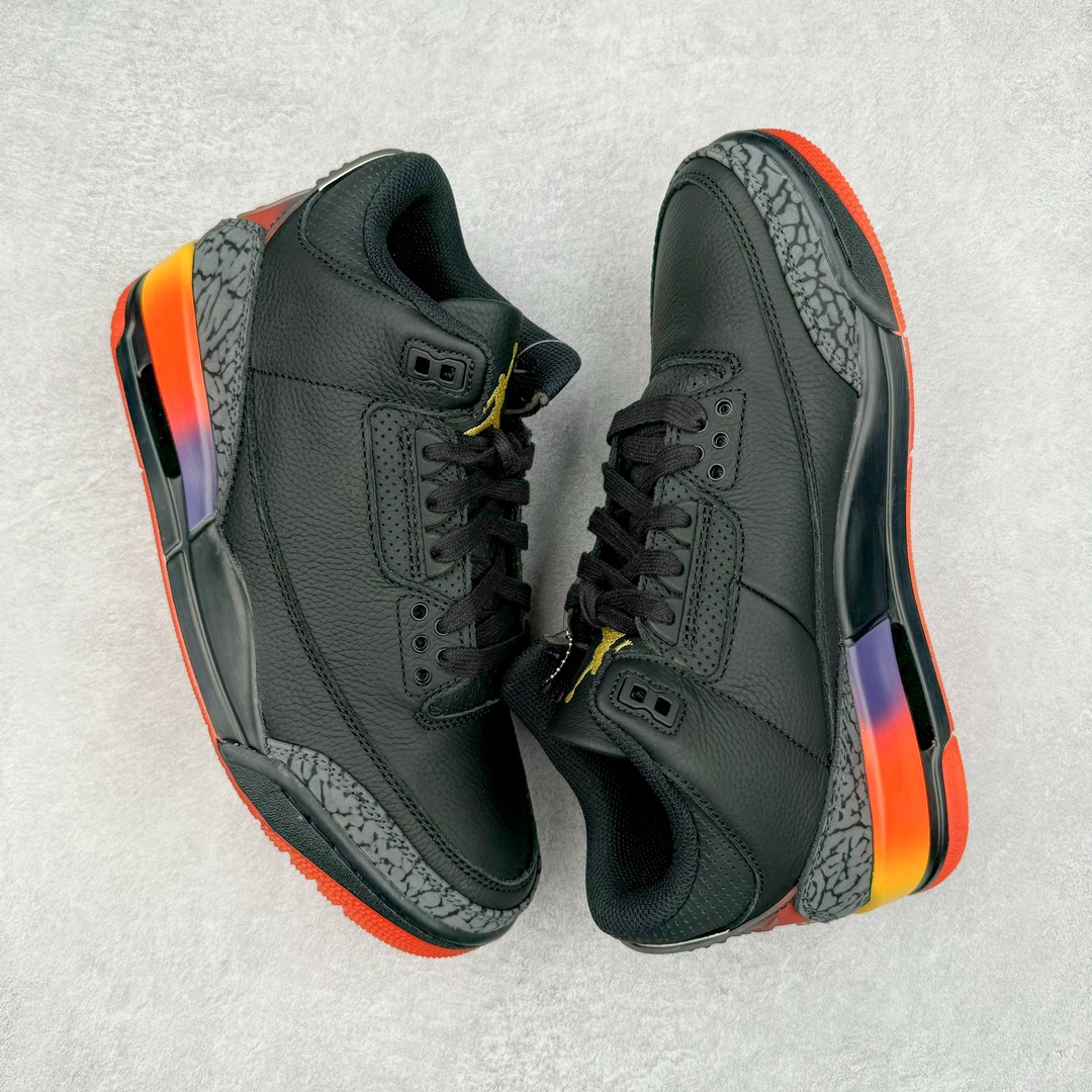 图片[3]-＃PK纯原 J Balvin x Air Jordan AJ3 联名黑红 彩虹渐变 FN0344-001 目前市场最推荐的产品 市场唯一正确批次 操刀耗时半年巨作 超合理的单价 拒绝高利润 全套原纸板楦头开发 原厂大底磨具加持立体防滑纹理 原装可视Air Sole气垫 原汁原味最完美的三代版型 唯一正确鞋头趴度弧度高度鞋身腰线 原厂TPU彩虹扎染后跟饰片 正确内里反口里网布 皮料菱角分明不变形无多余毛边 广东原厂zp同批次手工大底描漆拉丝 市场唯一原厂鞋扣模具 原厂织唛标 原厂飞人电绣工艺 尾指中部跳三针 独家绑鞋带手法 印刷中底布 四线拉帮 米色美纹纸贴合固定 进口港宝加持 后跟自然饱满 全鞋荧光划线卡点 追求极致完美 每一双都是工艺品 多重QC质检 超越公司货的品控标准 实实在在的免检产品 尺码：40 40.5 41 42 42.5 43 44 44.5 45 46 47.5 48.5-选品中心