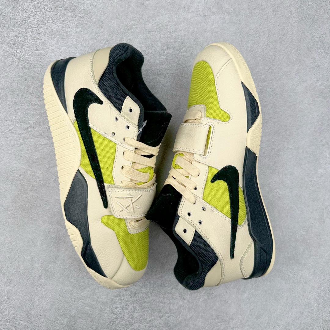 图片[3]-Travis Scott x Jordan AJ Cut The Check TS倒钩联名魔术贴篮球鞋 FZ8117-102 配色方面采用黑色为底 搭配棕色框架呈现 完美还原了初代倒钩的配色设计 细节方面 标志性的反钩Swoosh采用黑色点缀 鞋面还带有特殊的魔术贴细节 此外在鞋舌、后跟部分均带有Cactus Jack厂牌Logo 彰显鞋款特殊身份 尺码：36 36.5 37.5 38 38.5 39 40 40.5 41 42 42.5 43 44 44.5 45 46-选品中心