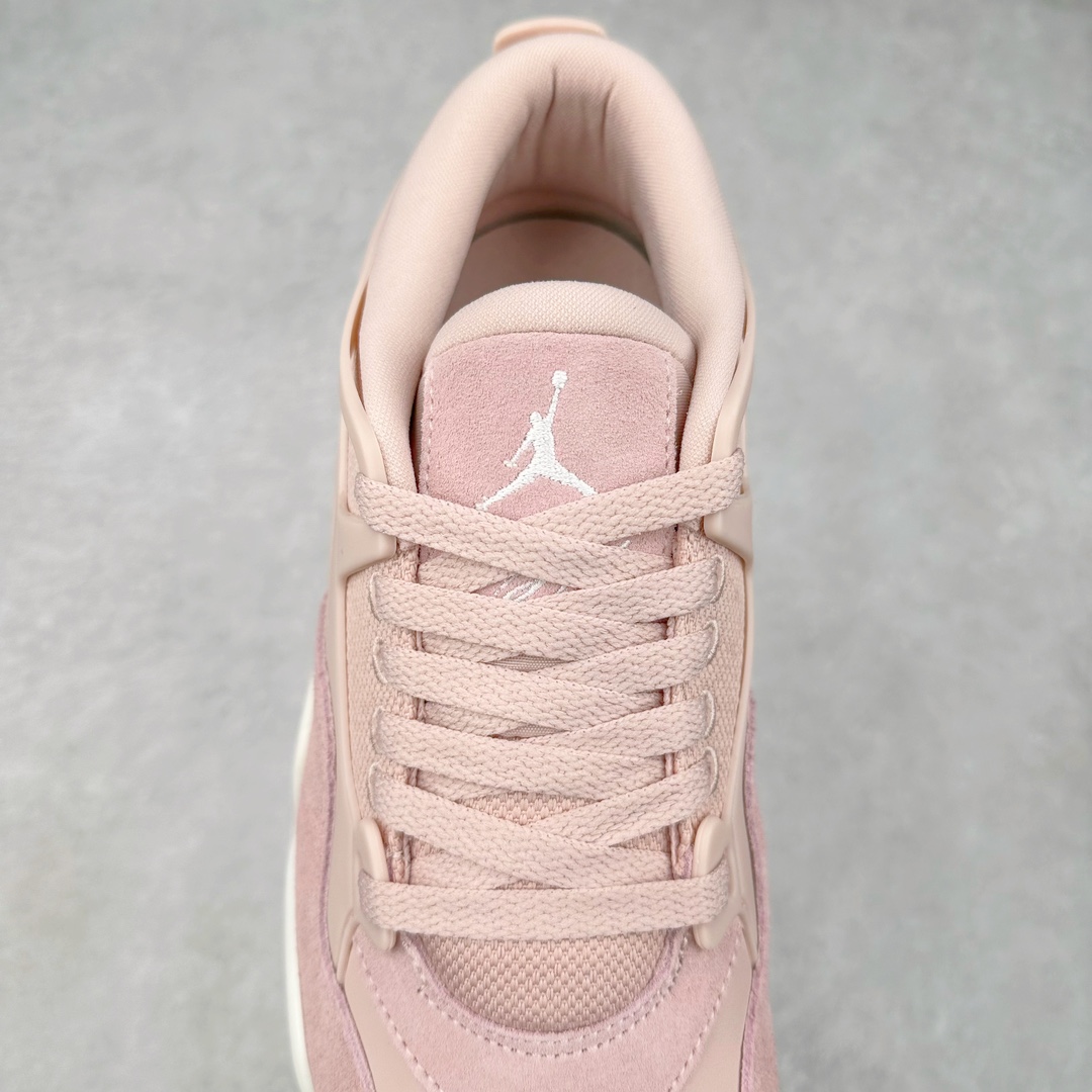 图片[5]-＃KZ纯原 Air Jordan AJ4 RM 重制版低帮复古篮球鞋 樱花粉 FQ7940-600 亲自操刀耗时半年巨作 全套原纸板楦头开发 确保原汁原味 完美呈现版型 一比一鞋头弧度高度鞋身弧度 原厂TPU 正确内里网布 菱角分明不变形无多余毛边 柔软性质感一致于原鞋 原厂织唛标 原厂飞人电绣工艺 尾指中部跳三针 独家绑鞋带手法 印刷中底布 四线拉帮 米色美纹纸贴合固定 进口港宝加持 后跟自然饱满 全鞋荧光划线卡点 追求极致完美 每一双都是工艺品 多重QC质检 超越公司货的品控标准 实实在在的免检产品 采用了低帮的设计 并保留了众多AJ4的经典元素 鞋身以皮革、麂皮材质拼接打造 AJ4经典的TPU材质延伸至后跟 增强鞋款稳定性 而鞋身侧面的网格设计则被取消 尾部的NIKE AIR标志也得到保留 并同时带有飞人logo 中底部分同样搭载了可视AIR气垫 鞋底采用米白色中底和外底呈现 为整个设计收尾 尺码：36 36.5 37.5 38 38.5 39 40 40.5 41 42 42.5 43 44 44.5 45 46 47.5-选品中心