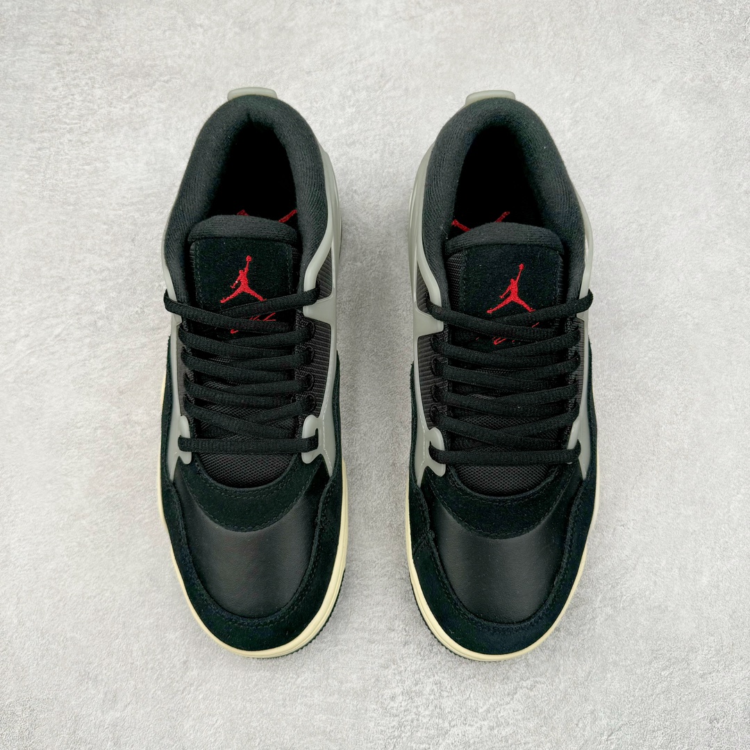 图片[2]-＃F版纯原 Air Jordan AJ4 RM 重制版低帮复古篮球鞋 黑白 FQ7939-006 采用了低帮的设计 并保留了众多AJ4的经典元素 鞋身以皮革、麂皮材质拼接打造 AJ4经典的TPU材质延伸至后跟 增强鞋款稳定性 而鞋身侧面的网格设计则被取消 尾部的NIKE AIR标志也得到保留 并同时带有飞人logo 中底部分同样搭载了可视AIR气垫 鞋底采用米白色中底和外底呈现 为整个设计收尾 尺码：36 36.5 37.5 38 38.5 39 40 40.5 41 42 42.5 43 44 44.5 45 46 47.5-选品中心