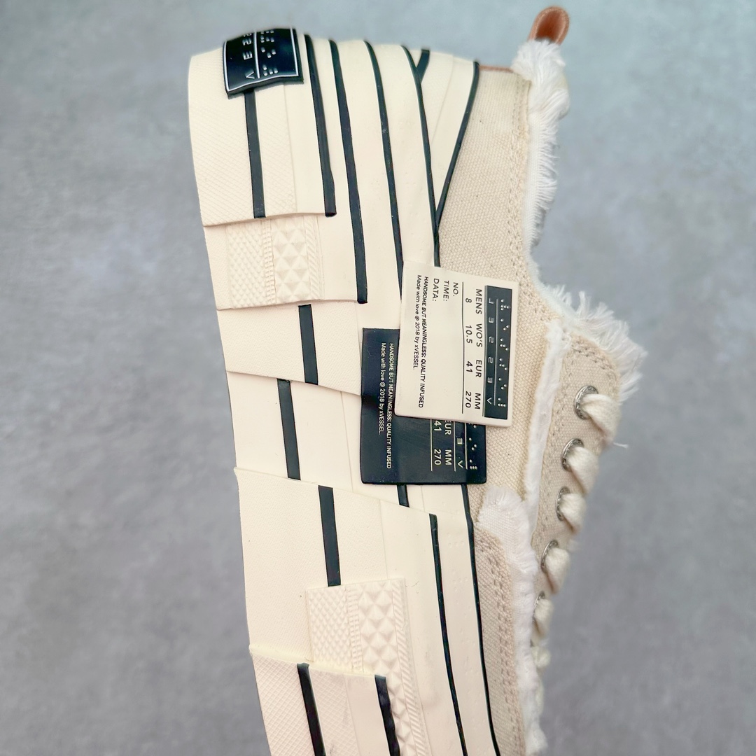 图片[6]-＃零售版 吴建豪个人新锐品牌 xVESSEL G.O.P. Low解构重叠厚底软木低帮百搭增高帆布硫化板鞋 东莞纯原 大厂出品 目前为止唯一天花板版本纯原级别 众明星网红上脚支持扫码防伪标签特殊效果 支持NFC网页编码识别 升级厚实木塞内底 纯手工贴合多重围条硫化工艺 正确渐变效果原盒包装物 采用12蛊司厚实舒适帆布面料 流苏做旧复古效果 余文乐 蔡徐坤助攻款式 尺码：35 36 37 38 39 40 41 42 43 44 45-选品中心