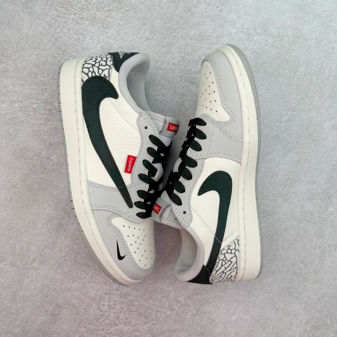 图片[3]-TS x Air Jordan AJ1 Low 倒钩低帮联名定制配色 JH6089-003 原厂内置气垫魔块 A模大底 头层小牛皮 鞋舌AJ原厂专用牛津布+AJ专用反口珍珠布+原厂无杂质高弹内里海棉+特殊封边弹力鞋带 尺码：36 36.5 37.5 38 38.5 39 40 40.5 41 42 42.5 43 44 44.5 45 46 47.5-选品中心