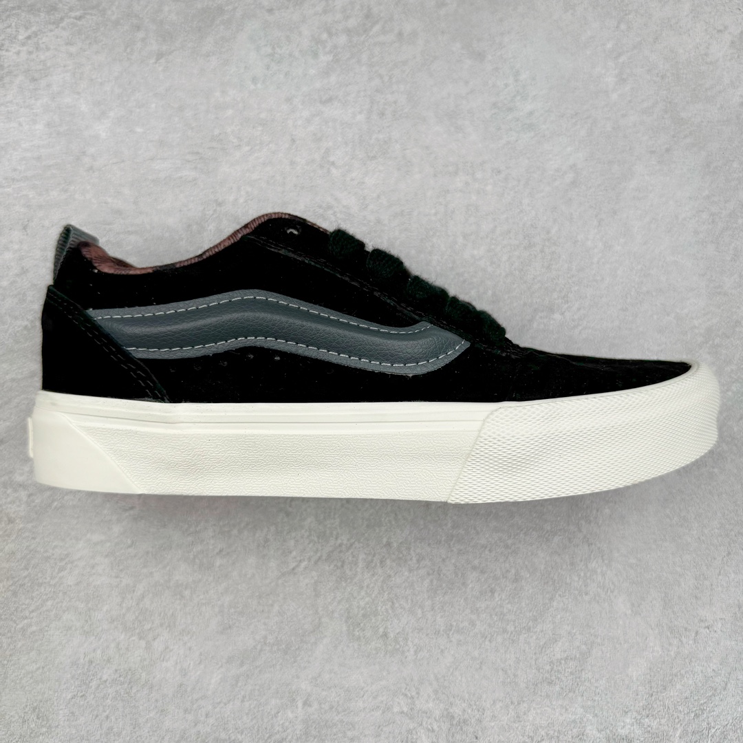 Vans Knu Skool 黑色 万斯低帮复古休闲硫化面包鞋 肥胖版大LOGO原版全皮猪八面料 货号:VN000CS0239 尺码:35 36 36.5 37 38 38.5 39 40 40.5 41 42 42.5 43 44-选品中心