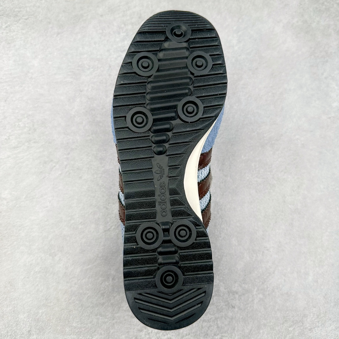 图片[9]-Wales Bonner X adidas Originals SL76 联名蓝色 IH3262 Wales Bonner 与 adidas Originals 的联乘系列再次掀起时尚热潮，而其中的 SL76 鞋款更是成为了焦点。相比无鞋盖的Samba，SL76更能俘获我的青睐 这款鞋不仅是对1972年慕尼黑奥运会上经典跑鞋SL72的致敬，更是将怀旧风情与现代设计完美融合。修长的鞋型、针织网层鞋身与绒面板料的交汇，都展现了其精湛的工艺与独特品味。皮革材质的标志三条杠点缀与中底一抹白色腰线，更是为其增添了几分复古奢华的气息。D形环扣的巧妙设计，为鞋带增添了趣味性，同时也提升了鞋款的实用性。鞋底采用EVA材质，不仅增加了鞋款的高度，还提供了更好的缓震性能。齿纹橡胶外底则保证了鞋款的抓地力和耐磨性，让穿着者在运动时更加稳定、安全。尺码：36 36.5 37.5 38 38.5 39 40 40.5 41 42 42.5 43 44 44.5 45-选品中心