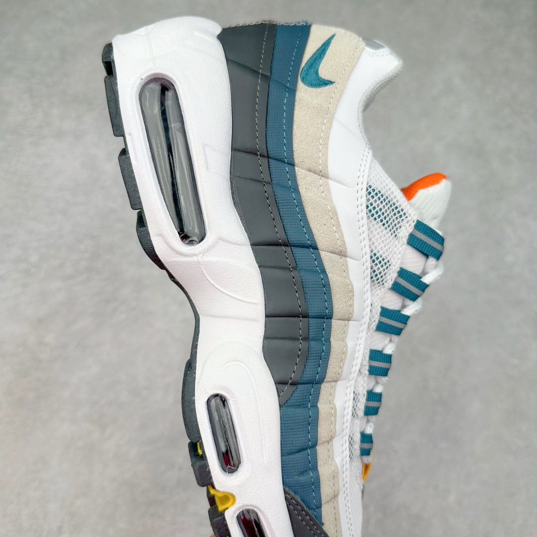 图片[6]-＃MX版 NK Air Max 95 复古减震气垫跑鞋 经典重温 DM0011-002 外单专供大厂出品 品质稳定 一百余色 终端操作 鞋款设计灵感源于人体构造 中底设计基于人体的脊柱构造 是整体设计的核心 尼龙孔眼代表了肋骨 而分层式面板和网眼象征着肌肉纤维和肉体组织 Air Max 95采用了两个独立的吹塑成型的Air-Sole单元 并首次在前掌使用可视化气垫设计 Swoosh logo夜当作一个 点符号放在了鞋子的后帮位置 20年的发展让 AIR MAX 95有了不同的故事 20年后再度面向世人的时候 焕然一新的面貌 让人有了另外一种清新脱俗的感觉 尺码：39 40 40.5 41 42 42.5 43 44 44.5 45 46 47.5 48-选品中心