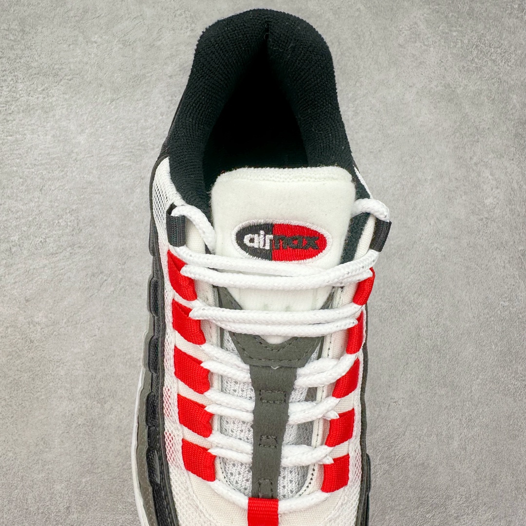 图片[5]-＃MX版 NK Air Max 95 复古减震气垫跑鞋 经典重温 DH9792-100 外单专供大厂出品 品质稳定 一百余色 终端操作 鞋款设计灵感源于人体构造 中底设计基于人体的脊柱构造 是整体设计的核心 尼龙孔眼代表了肋骨 而分层式面板和网眼象征着肌肉纤维和肉体组织 Air Max 95采用了两个独立的吹塑成型的Air-Sole单元 并首次在前掌使用可视化气垫设计 Swoosh logo夜当作一个 点符号放在了鞋子的后帮位置 20年的发展让 AIR MAX 95有了不同的故事 20年后再度面向世人的时候 焕然一新的面貌 让人有了另外一种清新脱俗的感觉 尺码：39 40 40.5 41 42 42.5 43 44 44.5 45 46 47.5 48-选品中心