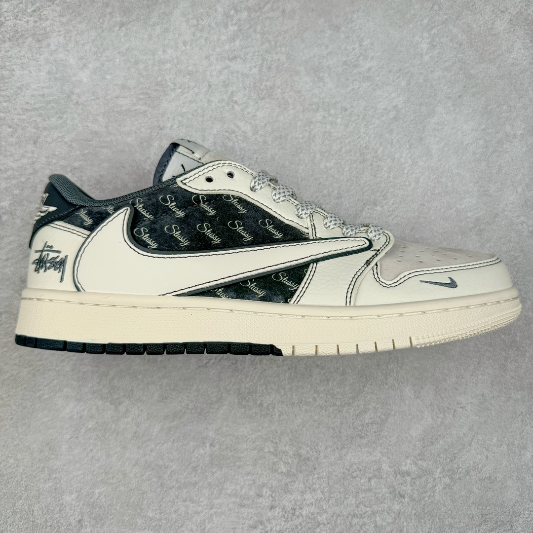 TS x Air Jordan AJ1 Low 倒钩低帮联名定制配色 SJ2068-123 原厂内置气垫魔块 A模大底 头层小牛皮 鞋舌AJ原厂专用牛津布+AJ专用反口珍珠布+原厂无杂质高弹内里海棉+特殊封边弹力鞋带 尺码：36 36.5 37.5 38 38.5 39 40 40.5 41 42 42.5 43 44 44.5 45 46 47.5-选品中心