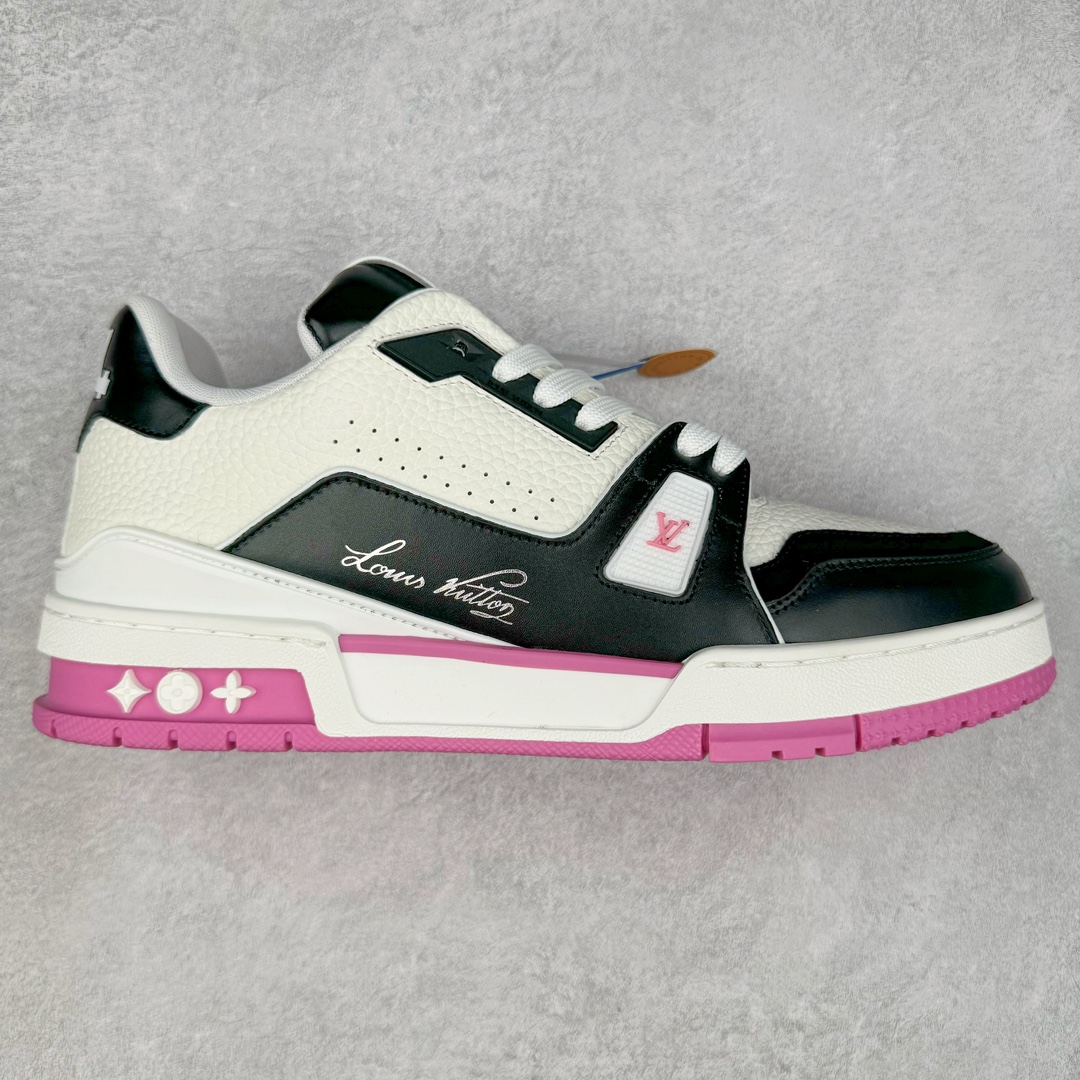 图片[6]-＃FS Louis Vuitton Trainer lv时装走秀运动鞋 实力大厂出品 平台专供 成熟的做工稳定的品控 完美鞋型超高的清洁度 零毛边线头瑕疵 全套原楦原纸版原鞋开模 全网最具灵魂的版型 正确原装黄色鞋盒 正确中底印花 鞋面印花3D高频深度立体 全鞋电脑针车 紧密相连 针距密度一致 环保乳胶注塑鞋垫 厚度脚感还原原版 皮面裁剪部位 统一油边封口工艺 原装橡胶大底含胶量大底组合零偏差 专柜全套包装 防尘袋 说明书 质保卡 男女鞋 尺码：35 36 37 38 39 40 41 42 43 44 45-选品中心