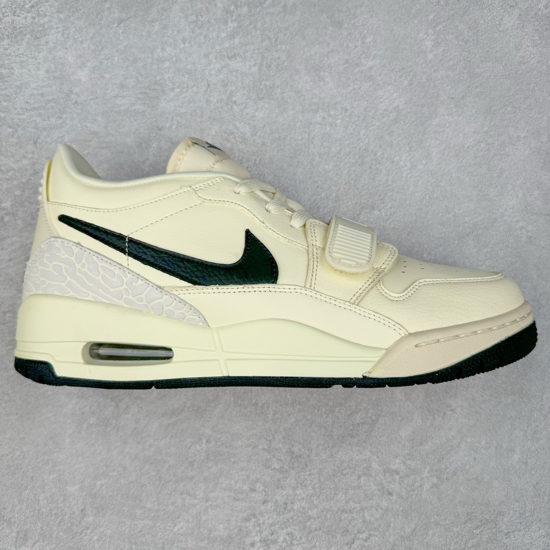 Air Jordan Legacy AJ312 低帮 HV1807-101 鞋身采用了皮革材质打造 横跨鞋面的魔术贴十分吸睛 侧面的Swoosh Logo的一部分被鞋面遮挡了一部分 颇具玩味 魔术贴上标有NK标识 而鞋舌上是Jordan的经典飞翼Logo 后跟和鞋底均采用了Air Jordan 3 的设计 后跟上同样也使用了经典的爆裂纹图案 尺码：36 36.5 37.5 38 38.5 39 40 40.5 41 42 42.5 43 44 44.5 45 46 47.5-选品中心