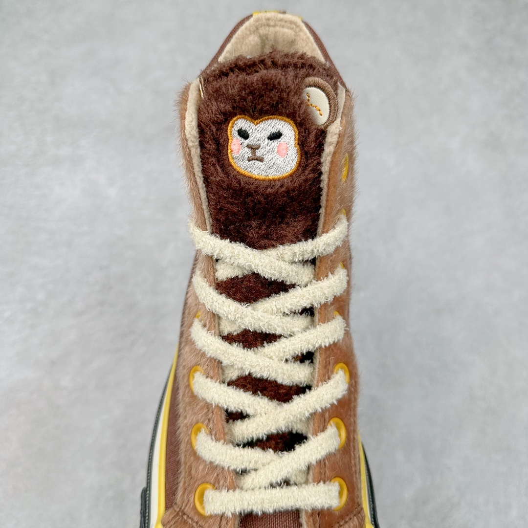 图片[5]-Converse 秋冬加绒新款 匡威动物园 快乐萌宠系列 本次一共以四款萌宠为主题，分别是兔子、羊驼、水豚和猴子，鞋子以 1970s和All Star鞋型为基础，在原有鞋型上做延伸设计，以四款不同颜色，来区分四款可爱的小动物。每款鞋子都随鞋赠送了同主题的毛绒小包，并且每双鞋都配了两双鞋带，一双毛绒鞋带和一双编织鞋带，毛绒绒的鞋子非常适合秋冬季穿着。 尺码：35-44（36.5 37.5 39.5 41.5 42.5）-选品中心