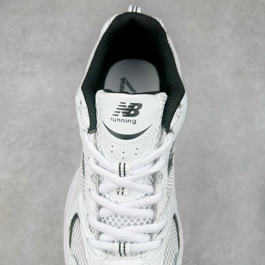 图片[5]-New Balance NB530 新百伦复古透气跑步鞋 抛弃过往以皮革为主的人气轮廓 以极具复古风范的跑鞋外观呈现 设计上全鞋以简约清爽的纯白色作基底 鞋身覆盖大面积织物网眼材质 并于鞋头、鞋带孔眼片等细节处点缀对比鲜明的反光银镀层凸显 鞋舌、侧身等位置则辅以一贯的「N」字标志和品牌徽标彰显身份 最后通过搭载的 ABZORB 缓震中底完善整体造型 尺码：36 37 37.5 38 38.5 39 40 40.5 41 42 42.5 43 44 45-选品中心