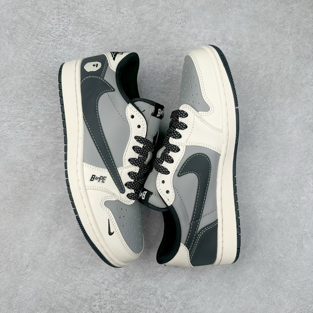 图片[3]-TS x Air Jordan AJ1 Low 倒钩低帮联名定制配色 BB6511-626 原厂内置气垫魔块 A模大底 头层小牛皮 鞋舌AJ原厂专用牛津布+AJ专用反口珍珠布+原厂无杂质高弹内里海棉+特殊封边弹力鞋带 尺码：36 36.5 37.5 38 38.5 39 40 40.5 41 42 42.5 43 44 44.5 45 46 47.5-选品中心