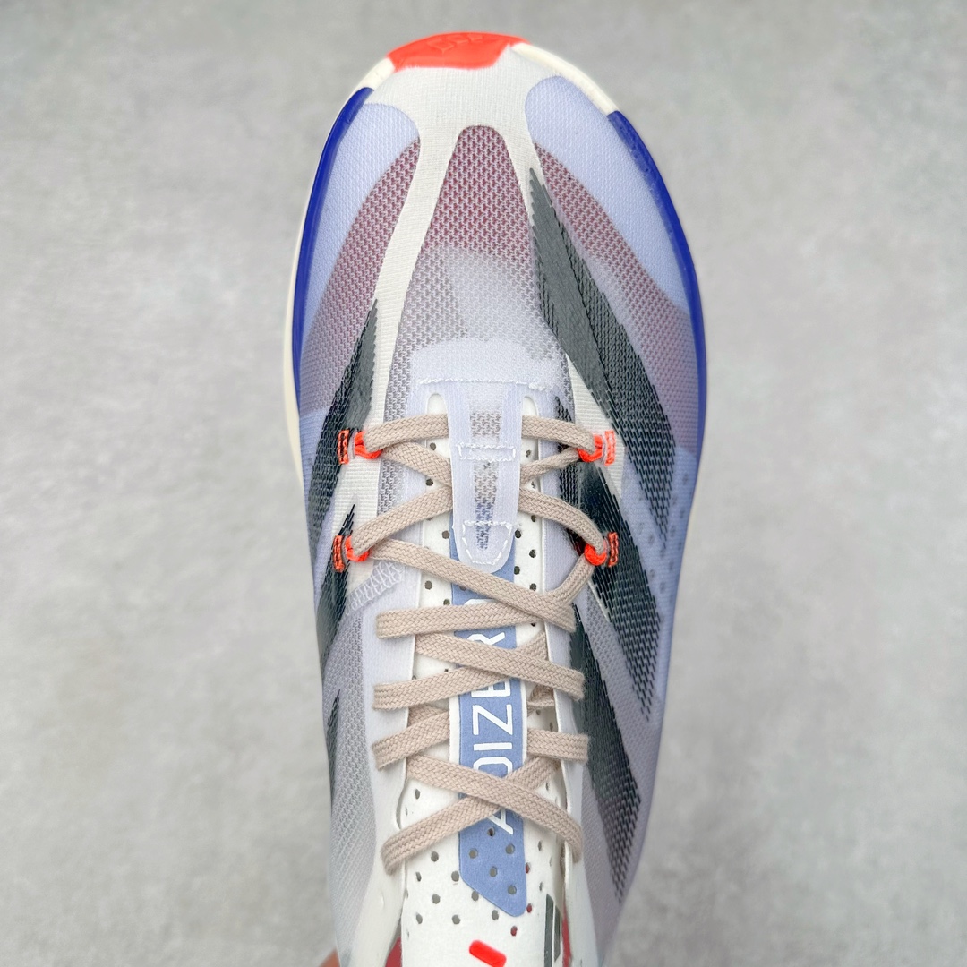 图片[4]-AD Adizero Adios Pro 3 马拉松竞速专业跑鞋 IE6237 CELERMESH针织网面非常轻薄 纤维间的缝隙很大 可以保证跑步时的透气、排汗效果 鞋舌直接与两侧的内衬和鞋底连接在一起 在跑步过程中不会被鞋舌的左右移动所困扰 在标准鞋带孔的基础上再拓宽一组鞋带孔 适合不同脚型的需求 突破性 EnergyRods 技术，有助于跑者实现更好的成绩 中底独特的LIGHTSTRIKE PRO泡棉材质 微弹感觉在跑步过程中给予了良好的支撑体验 对于顶级精英和高水平进阶跑者来说 ADIOS PRO是一双值得信赖的竞速比赛用鞋 尺码：36 36.5 37.5 38 38.5 39 40 40.5 41 42 42.5 43 44 44.5 45-选品中心