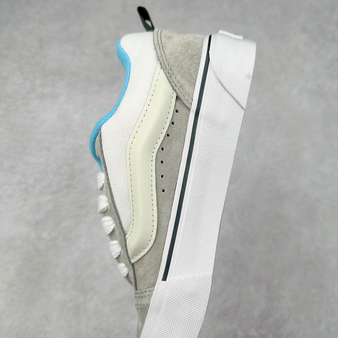 图片[6]-Vans Knu Skool 白灰蓝 万斯低帮复古休闲硫化面包鞋 肥胖版大LOGO原版全皮猪八面料 货号：VN000D6CCCZ 尺码：35 36 36.5 37 38 38.5 39 40 40.5 41 42 42.5 43 44-选品中心