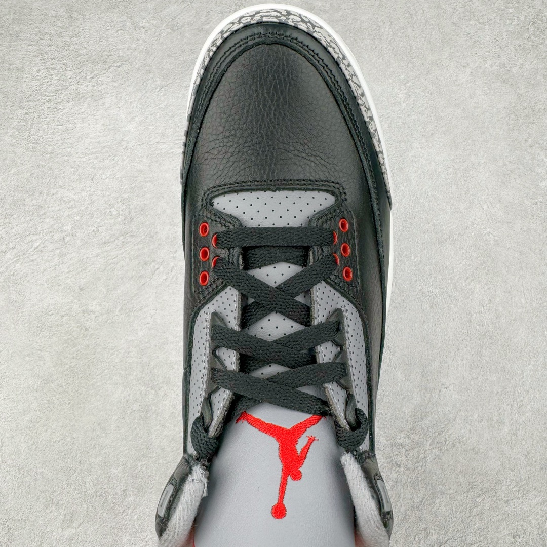图片[4]-＃K版纯原 Air Jordan AJ3 Retro 复刻黑水泥 DN3707-010 原楦原纸板开发 确保原汁原味 原厂皮料质感色泽绝无偏差 完美中底拉帮 原厂中底钢印 原档案大底 如假白送 大底纹路 气垫通透度PU的回弹性均百分百还原 原厂电绣鞋舌飞人刺绣针数立体讲究精细欢迎对比正品原鞋 尺码：40 40.5 41 42 42.5 43 44 44.5 45 46 47.5-选品中心