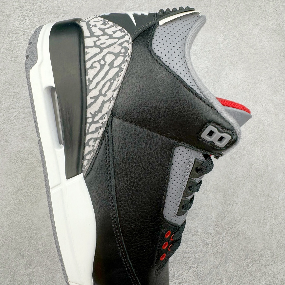 图片[6]-＃K版纯原 Air Jordan AJ3 Retro 复刻黑水泥 DN3707-010 原楦原纸板开发 确保原汁原味 原厂皮料质感色泽绝无偏差 完美中底拉帮 原厂中底钢印 原档案大底 如假白送 大底纹路 气垫通透度PU的回弹性均百分百还原 原厂电绣鞋舌飞人刺绣针数立体讲究精细欢迎对比正品原鞋 尺码：40 40.5 41 42 42.5 43 44 44.5 45 46 47.5-选品中心