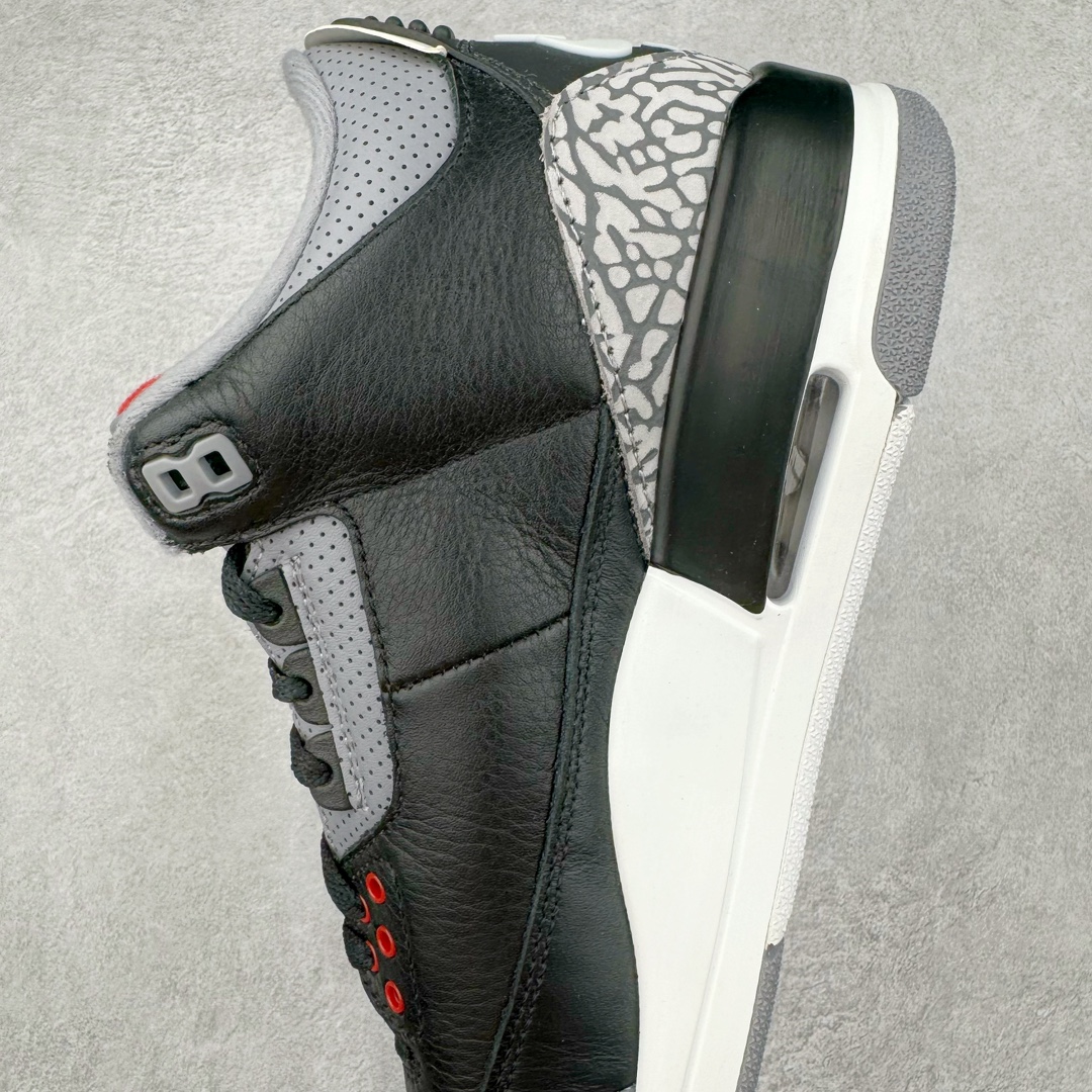图片[7]-＃K版纯原 Air Jordan AJ3 Retro 复刻黑水泥 DN3707-010 原楦原纸板开发 确保原汁原味 原厂皮料质感色泽绝无偏差 完美中底拉帮 原厂中底钢印 原档案大底 如假白送 大底纹路 气垫通透度PU的回弹性均百分百还原 原厂电绣鞋舌飞人刺绣针数立体讲究精细欢迎对比正品原鞋 尺码：40 40.5 41 42 42.5 43 44 44.5 45 46 47.5-选品中心