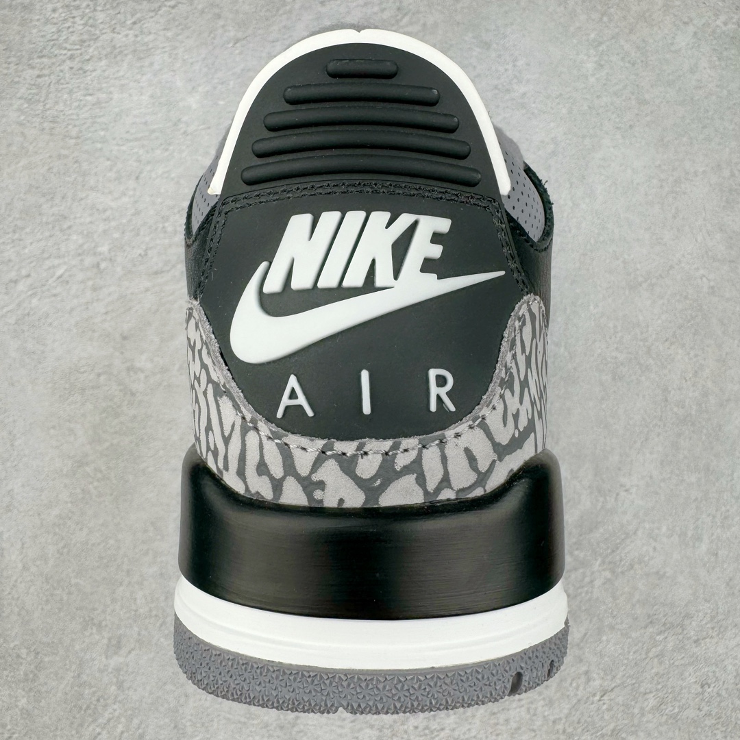图片[8]-＃K版纯原 Air Jordan AJ3 Retro 复刻黑水泥 DN3707-010 原楦原纸板开发 确保原汁原味 原厂皮料质感色泽绝无偏差 完美中底拉帮 原厂中底钢印 原档案大底 如假白送 大底纹路 气垫通透度PU的回弹性均百分百还原 原厂电绣鞋舌飞人刺绣针数立体讲究精细欢迎对比正品原鞋 尺码：40 40.5 41 42 42.5 43 44 44.5 45 46 47.5-选品中心