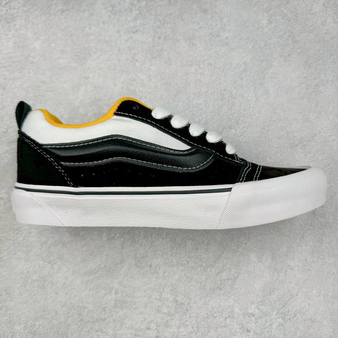 Vans Knu Skool 白黑黄 万斯低帮复古休闲硫化面包鞋 肥胖版大LOGO原版全皮猪八面料 货号:VN000D6CCCZ 尺码:35 36 36.5 37 38 38.5 39 40 40.5 41 42 42.5 43 44-选品中心