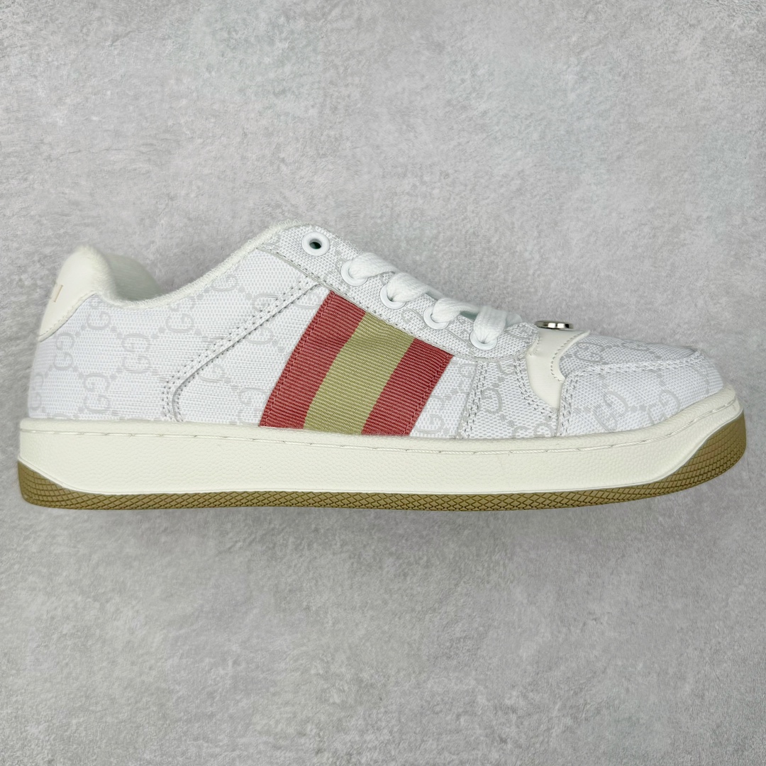 #特价福利 Gucci Distressed Screener sneaker 古驰小脏鞋系列经典原型复古百搭做旧老爹板鞋/复古学院风 怀旧版 尺码:35 36 37 38 39 40 41 42 43 44 45-选品中心