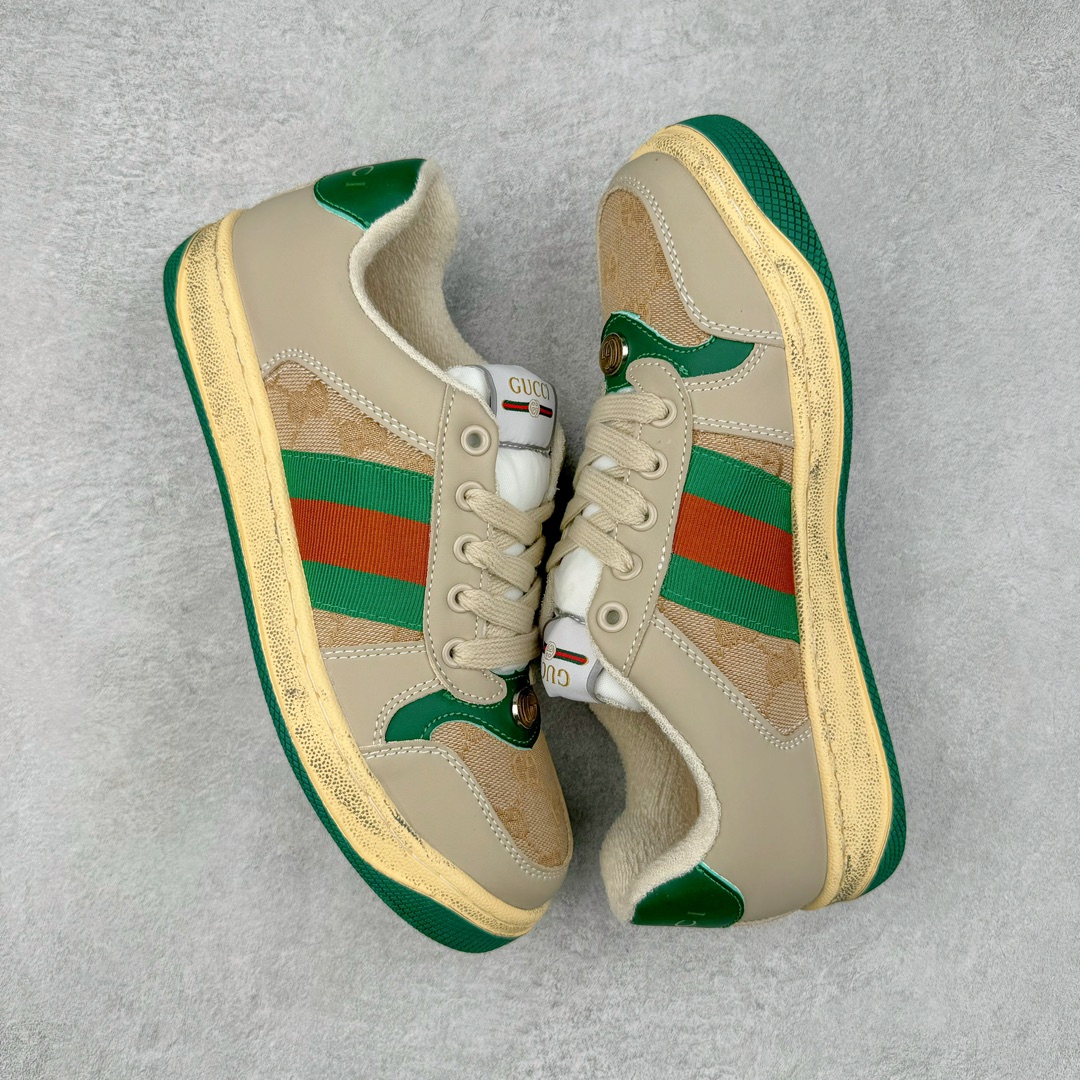 图片[3]-＃特价福利 Gucci Distressed Screener sneaker 古驰小脏鞋系列经典原型复古百搭做旧老爹板鞋/复古学院风 怀旧版 尺码：35 36 37 38 39 40 41 42 43 44 45-选品中心