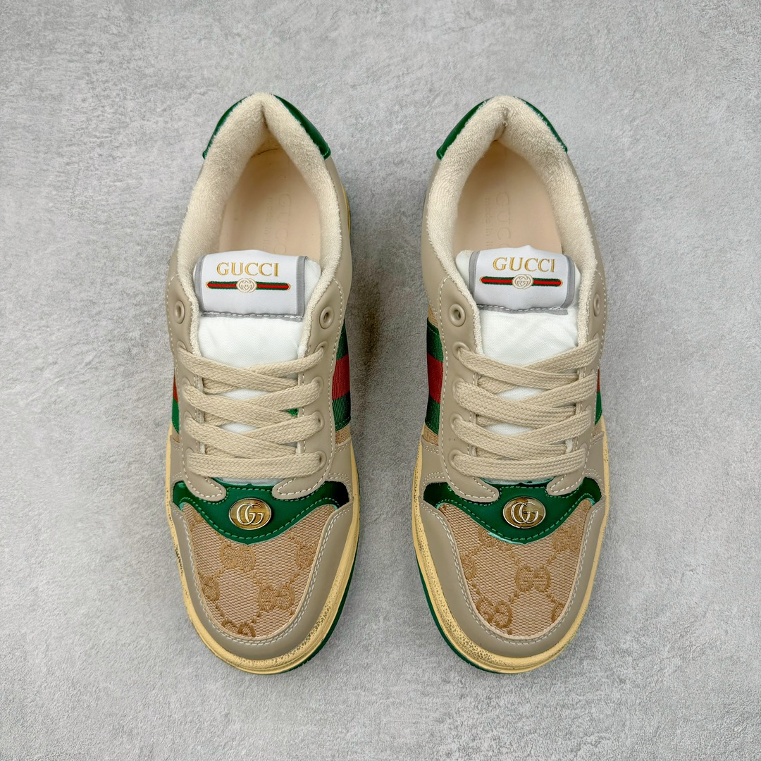 图片[2]-＃特价福利 Gucci Distressed Screener sneaker 古驰小脏鞋系列经典原型复古百搭做旧老爹板鞋/复古学院风 怀旧版 尺码：35 36 37 38 39 40 41 42 43 44 45-选品中心