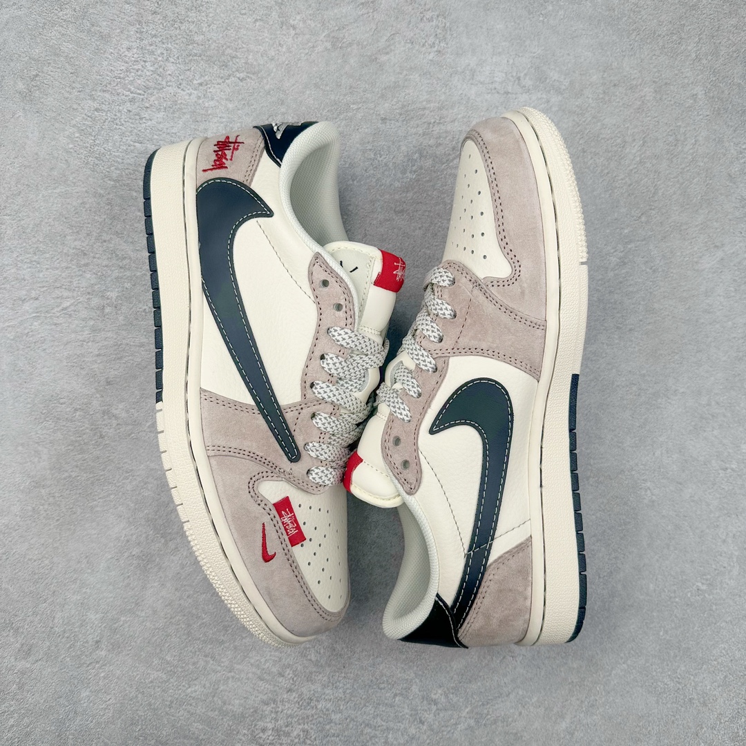 图片[3]-TS x Air Jordan AJ1 Low 倒钩低帮联名定制配色 SJ2068-131 原厂内置气垫魔块 A模大底 头层小牛皮 鞋舌AJ原厂专用牛津布+AJ专用反口珍珠布+原厂无杂质高弹内里海棉+特殊封边弹力鞋带 尺码：36 36.5 37.5 38 38.5 39 40 40.5 41 42 42.5 43 44 44.5 45 46 47.5-选品中心