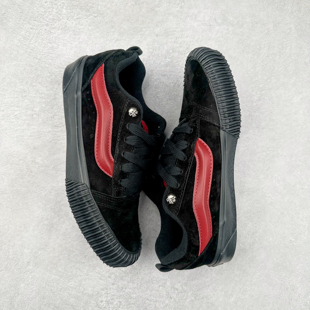 图片[3]-Vans Knu Skool 黑红 万斯低帮复古休闲硫化面包鞋 肥胖版大LOGO原版全皮猪八面料 尺码：35 36 36.5 37 38 38.5 39 40 40.5 41 42 42.5 43 44 45-选品中心