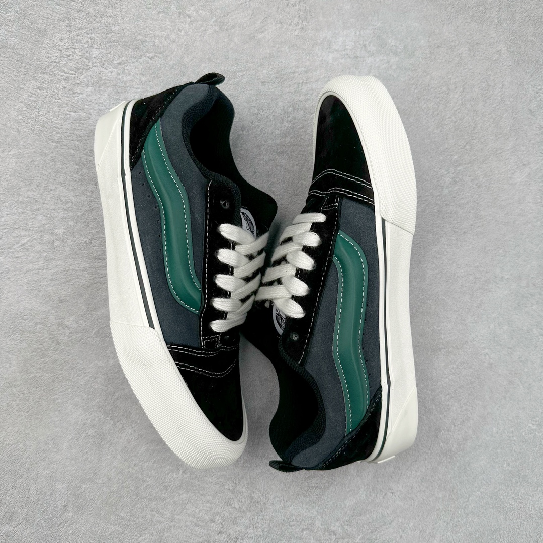 图片[3]-Vans Knu Skool 碳灰黑绿 万斯低帮复古休闲硫化面包鞋 肥胖版大LOGO原版全皮猪八面料 货号：VN000D6CCI2 尺码：35 36 36.5 37 38 38.5 39 40 40.5 41 42 42.5 43 44 45-选品中心