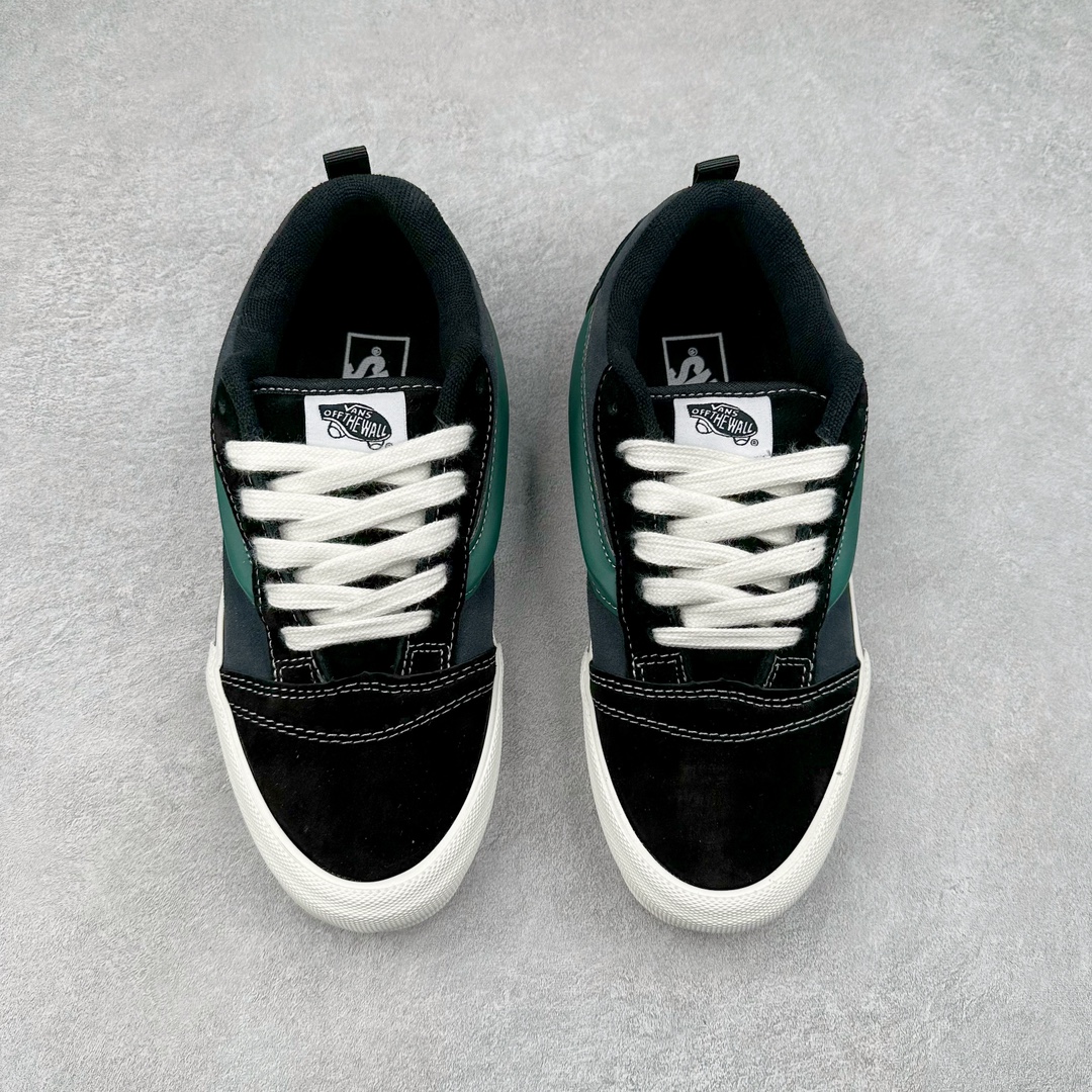 图片[2]-Vans Knu Skool 碳灰黑绿 万斯低帮复古休闲硫化面包鞋 肥胖版大LOGO原版全皮猪八面料 货号：VN000D6CCI2 尺码：35 36 36.5 37 38 38.5 39 40 40.5 41 42 42.5 43 44 45-选品中心
