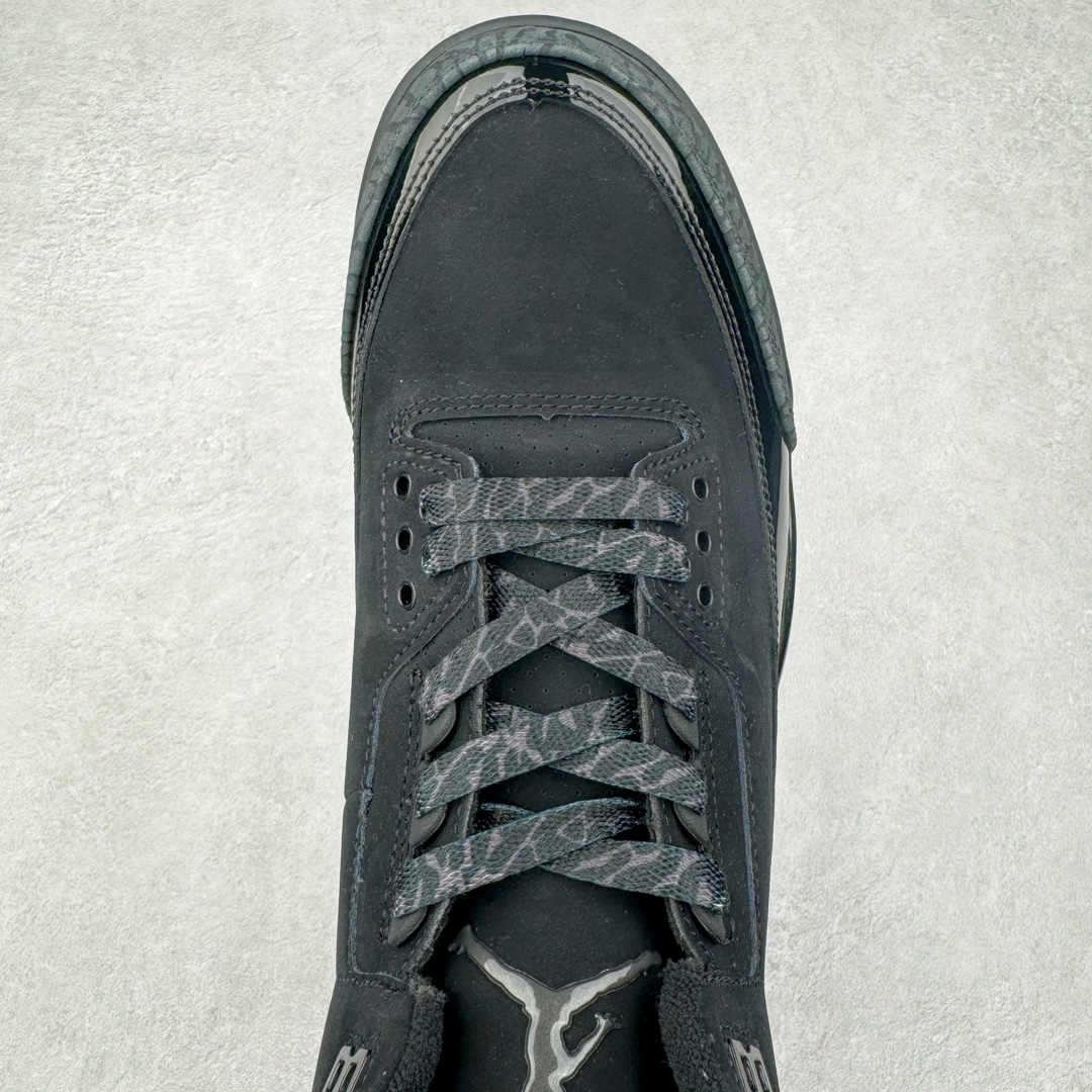 图片[4]-＃GX纯原 Air Jordan AJ3 Retro 黑猫 CK9246-168 圈内最强三代系列 匠心打造 开发时长超过半年 目前可过各类鉴定或无法鉴定 裸鞋随便操作 全套原纸板楦头开发 原厂大底磨具加持立体防滑纹理 原装可视Air Sole气垫 原汁原味最完美的三代版型 唯一正确鞋头趴度弧度高度鞋身腰线 原厂TPU彩虹扎染后跟饰片 正确内里反口里网布 皮料菱角分明不变形无多余毛边 广东原厂zp同批次手工大底描漆拉丝 市场唯一原厂鞋扣模具 原厂织唛标 原厂飞人电绣工艺 尾指中部跳三针 独家绑鞋带手法 印刷中底布 四线拉帮 米色美纹纸贴合固定 进口港宝加持 后跟自然饱满 全鞋荧光划线卡点 追求极致完美 每一双都是工艺品 多重QC质检 超越公司货的品控标准 实实在在的免检产品 尺码：40 40.5 41 42 42.5 43 44 44.5 45 45.5 46 47.5 48.5-选品中心