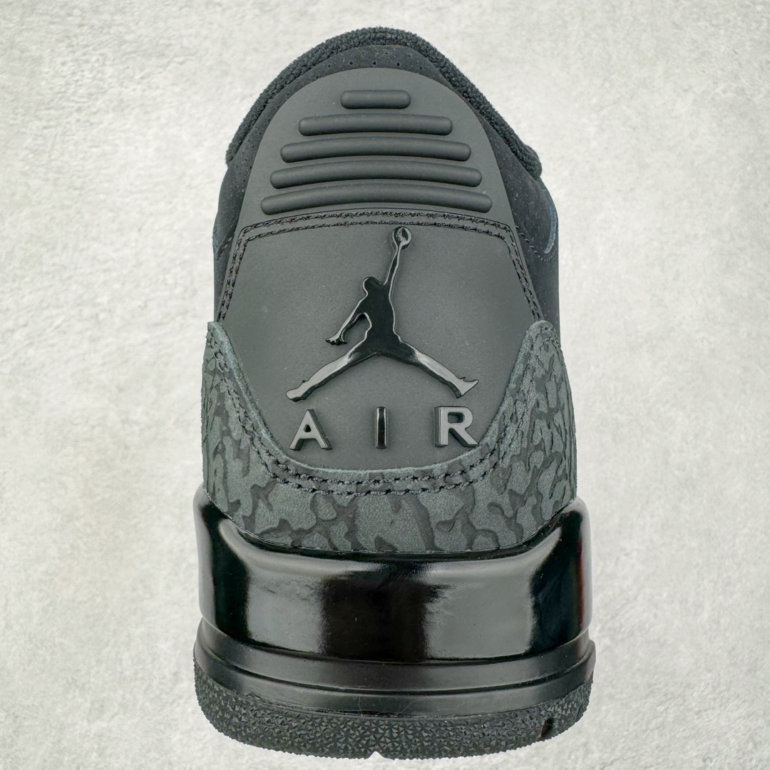 图片[8]-＃GX纯原 Air Jordan AJ3 Retro 黑猫 CK9246-168 圈内最强三代系列 匠心打造 开发时长超过半年 目前可过各类鉴定或无法鉴定 裸鞋随便操作 全套原纸板楦头开发 原厂大底磨具加持立体防滑纹理 原装可视Air Sole气垫 原汁原味最完美的三代版型 唯一正确鞋头趴度弧度高度鞋身腰线 原厂TPU彩虹扎染后跟饰片 正确内里反口里网布 皮料菱角分明不变形无多余毛边 广东原厂zp同批次手工大底描漆拉丝 市场唯一原厂鞋扣模具 原厂织唛标 原厂飞人电绣工艺 尾指中部跳三针 独家绑鞋带手法 印刷中底布 四线拉帮 米色美纹纸贴合固定 进口港宝加持 后跟自然饱满 全鞋荧光划线卡点 追求极致完美 每一双都是工艺品 多重QC质检 超越公司货的品控标准 实实在在的免检产品 尺码：40 40.5 41 42 42.5 43 44 44.5 45 45.5 46 47.5 48.5-选品中心