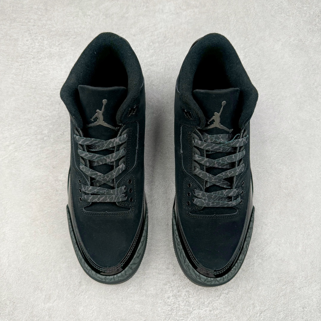 图片[2]-＃GX纯原 Air Jordan AJ3 Retro 黑猫 CK9246-168 圈内最强三代系列 匠心打造 开发时长超过半年 目前可过各类鉴定或无法鉴定 裸鞋随便操作 全套原纸板楦头开发 原厂大底磨具加持立体防滑纹理 原装可视Air Sole气垫 原汁原味最完美的三代版型 唯一正确鞋头趴度弧度高度鞋身腰线 原厂TPU彩虹扎染后跟饰片 正确内里反口里网布 皮料菱角分明不变形无多余毛边 广东原厂zp同批次手工大底描漆拉丝 市场唯一原厂鞋扣模具 原厂织唛标 原厂飞人电绣工艺 尾指中部跳三针 独家绑鞋带手法 印刷中底布 四线拉帮 米色美纹纸贴合固定 进口港宝加持 后跟自然饱满 全鞋荧光划线卡点 追求极致完美 每一双都是工艺品 多重QC质检 超越公司货的品控标准 实实在在的免检产品 尺码：40 40.5 41 42 42.5 43 44 44.5 45 45.5 46 47.5 48.5-选品中心