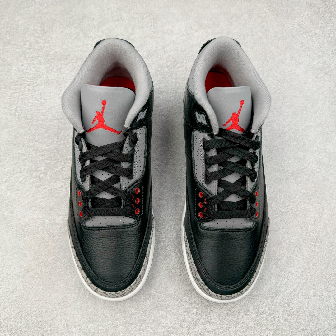 图片[2]-＃GX纯原 Air Jordan AJ3 Retro 复刻黑水泥 DN3707-010 圈内最强三代系列 匠心打造 开发时长超过半年 目前可过各类鉴定或无法鉴定 裸鞋随便操作 全套原纸板楦头开发 原厂大底磨具加持立体防滑纹理 原装可视Air Sole气垫 原汁原味最完美的三代版型 唯一正确鞋头趴度弧度高度鞋身腰线 原厂TPU彩虹扎染后跟饰片 正确内里反口里网布 皮料菱角分明不变形无多余毛边 广东原厂zp同批次手工大底描漆拉丝 市场唯一原厂鞋扣模具 原厂织唛标 原厂飞人电绣工艺 尾指中部跳三针 独家绑鞋带手法 印刷中底布 四线拉帮 米色美纹纸贴合固定 进口港宝加持 后跟自然饱满 全鞋荧光划线卡点 追求极致完美 每一双都是工艺品 多重QC质检 超越公司货的品控标准 实实在在的免检产品 尺码：40 40.5 41 42 42.5 43 44 44.5 45 45.5 46 47.5 48.5-选品中心