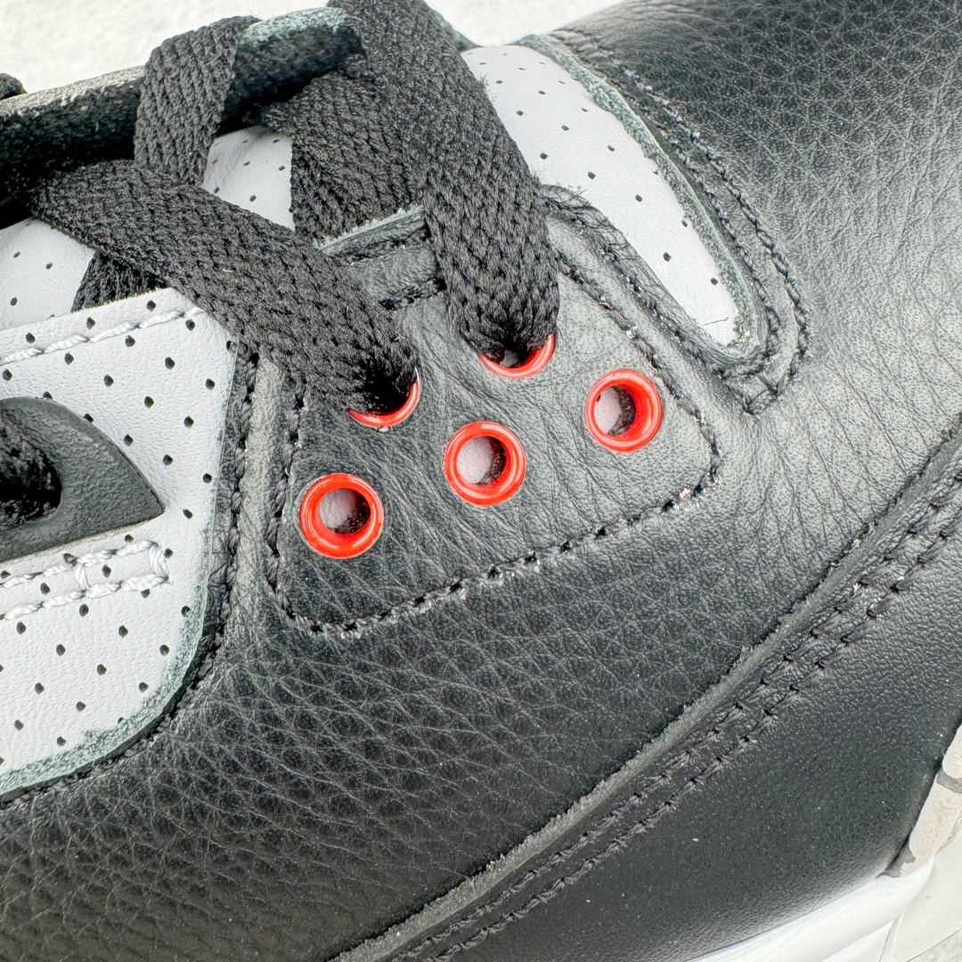 图片[14]-＃GX纯原 Air Jordan AJ3 Retro 复刻黑水泥 DN3707-010 圈内最强三代系列 匠心打造 开发时长超过半年 目前可过各类鉴定或无法鉴定 裸鞋随便操作 全套原纸板楦头开发 原厂大底磨具加持立体防滑纹理 原装可视Air Sole气垫 原汁原味最完美的三代版型 唯一正确鞋头趴度弧度高度鞋身腰线 原厂TPU彩虹扎染后跟饰片 正确内里反口里网布 皮料菱角分明不变形无多余毛边 广东原厂zp同批次手工大底描漆拉丝 市场唯一原厂鞋扣模具 原厂织唛标 原厂飞人电绣工艺 尾指中部跳三针 独家绑鞋带手法 印刷中底布 四线拉帮 米色美纹纸贴合固定 进口港宝加持 后跟自然饱满 全鞋荧光划线卡点 追求极致完美 每一双都是工艺品 多重QC质检 超越公司货的品控标准 实实在在的免检产品 尺码：40 40.5 41 42 42.5 43 44 44.5 45 45.5 46 47.5 48.5-选品中心