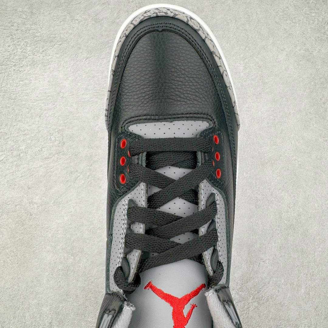 图片[4]-＃GX纯原 Air Jordan AJ3 Retro 复刻黑水泥 DN3707-010 圈内最强三代系列 匠心打造 开发时长超过半年 目前可过各类鉴定或无法鉴定 裸鞋随便操作 全套原纸板楦头开发 原厂大底磨具加持立体防滑纹理 原装可视Air Sole气垫 原汁原味最完美的三代版型 唯一正确鞋头趴度弧度高度鞋身腰线 原厂TPU彩虹扎染后跟饰片 正确内里反口里网布 皮料菱角分明不变形无多余毛边 广东原厂zp同批次手工大底描漆拉丝 市场唯一原厂鞋扣模具 原厂织唛标 原厂飞人电绣工艺 尾指中部跳三针 独家绑鞋带手法 印刷中底布 四线拉帮 米色美纹纸贴合固定 进口港宝加持 后跟自然饱满 全鞋荧光划线卡点 追求极致完美 每一双都是工艺品 多重QC质检 超越公司货的品控标准 实实在在的免检产品 尺码：40 40.5 41 42 42.5 43 44 44.5 45 45.5 46 47.5 48.5-选品中心