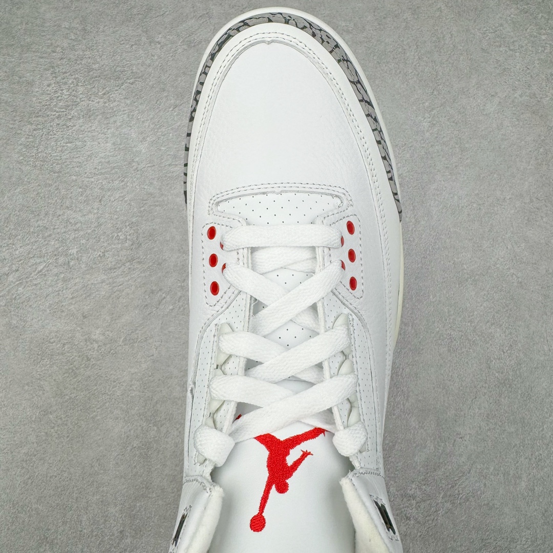 图片[4]-＃GX纯原 Air Jordan AJ3 Retro 做旧白水泥 DN3707-100 圈内最强三代系列 匠心打造 开发时长超过半年 目前可过各类鉴定或无法鉴定 裸鞋随便操作 全套原纸板楦头开发 原厂大底磨具加持立体防滑纹理 原装可视Air Sole气垫 原汁原味最完美的三代版型 唯一正确鞋头趴度弧度高度鞋身腰线 原厂TPU彩虹扎染后跟饰片 正确内里反口里网布 皮料菱角分明不变形无多余毛边 广东原厂zp同批次手工大底描漆拉丝 市场唯一原厂鞋扣模具 原厂织唛标 原厂飞人电绣工艺 尾指中部跳三针 独家绑鞋带手法 印刷中底布 四线拉帮 米色美纹纸贴合固定 进口港宝加持 后跟自然饱满 全鞋荧光划线卡点 追求极致完美 每一双都是工艺品 多重QC质检 超越公司货的品控标准 实实在在的免检产品 尺码：40 40.5 41 42 42.5 43 44 44.5 45 45.5 46 47.5 48.5-选品中心