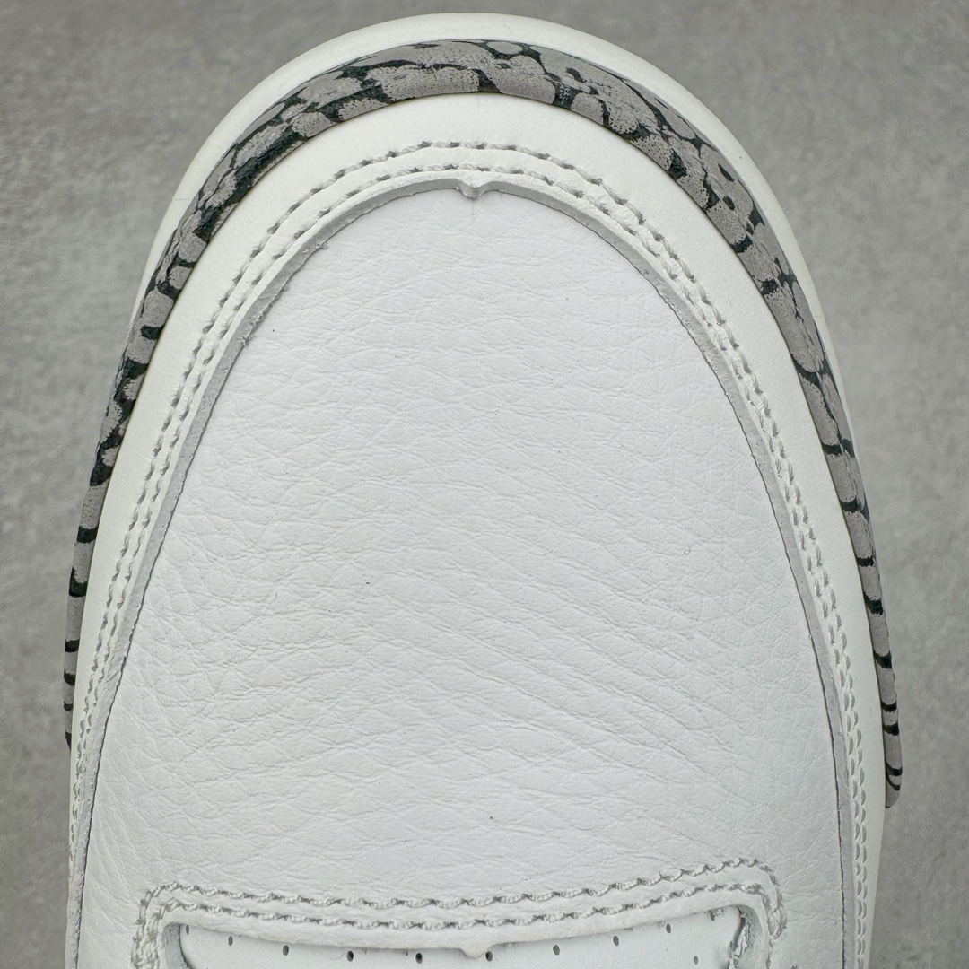 图片[16]-＃GX纯原 Air Jordan AJ3 Retro 做旧白水泥 DN3707-100 圈内最强三代系列 匠心打造 开发时长超过半年 目前可过各类鉴定或无法鉴定 裸鞋随便操作 全套原纸板楦头开发 原厂大底磨具加持立体防滑纹理 原装可视Air Sole气垫 原汁原味最完美的三代版型 唯一正确鞋头趴度弧度高度鞋身腰线 原厂TPU彩虹扎染后跟饰片 正确内里反口里网布 皮料菱角分明不变形无多余毛边 广东原厂zp同批次手工大底描漆拉丝 市场唯一原厂鞋扣模具 原厂织唛标 原厂飞人电绣工艺 尾指中部跳三针 独家绑鞋带手法 印刷中底布 四线拉帮 米色美纹纸贴合固定 进口港宝加持 后跟自然饱满 全鞋荧光划线卡点 追求极致完美 每一双都是工艺品 多重QC质检 超越公司货的品控标准 实实在在的免检产品 尺码：40 40.5 41 42 42.5 43 44 44.5 45 45.5 46 47.5 48.5-选品中心