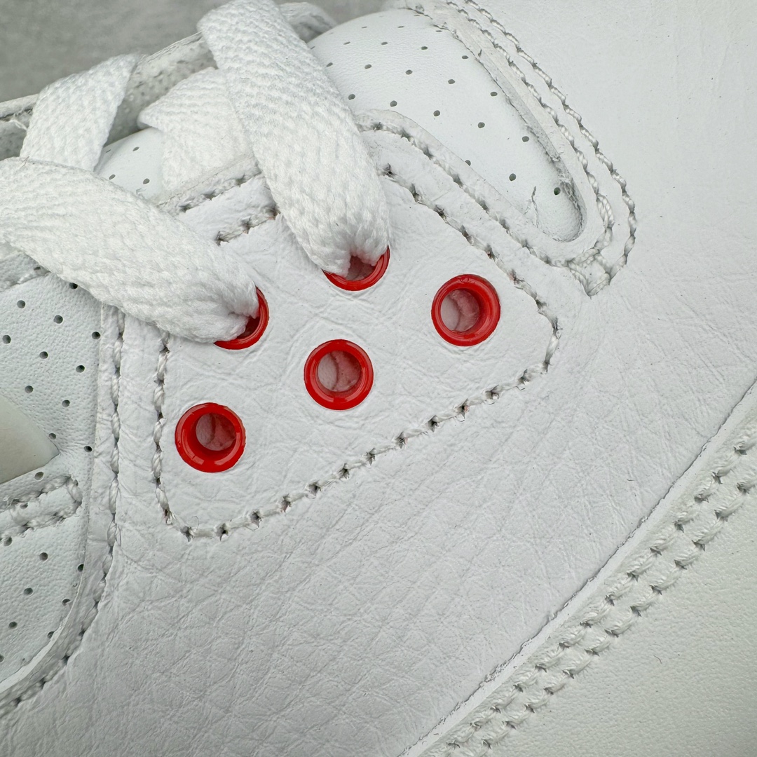 图片[22]-＃GX纯原 Air Jordan AJ3 Retro 做旧白水泥 DN3707-100 圈内最强三代系列 匠心打造 开发时长超过半年 目前可过各类鉴定或无法鉴定 裸鞋随便操作 全套原纸板楦头开发 原厂大底磨具加持立体防滑纹理 原装可视Air Sole气垫 原汁原味最完美的三代版型 唯一正确鞋头趴度弧度高度鞋身腰线 原厂TPU彩虹扎染后跟饰片 正确内里反口里网布 皮料菱角分明不变形无多余毛边 广东原厂zp同批次手工大底描漆拉丝 市场唯一原厂鞋扣模具 原厂织唛标 原厂飞人电绣工艺 尾指中部跳三针 独家绑鞋带手法 印刷中底布 四线拉帮 米色美纹纸贴合固定 进口港宝加持 后跟自然饱满 全鞋荧光划线卡点 追求极致完美 每一双都是工艺品 多重QC质检 超越公司货的品控标准 实实在在的免检产品 尺码：40 40.5 41 42 42.5 43 44 44.5 45 45.5 46 47.5 48.5-选品中心