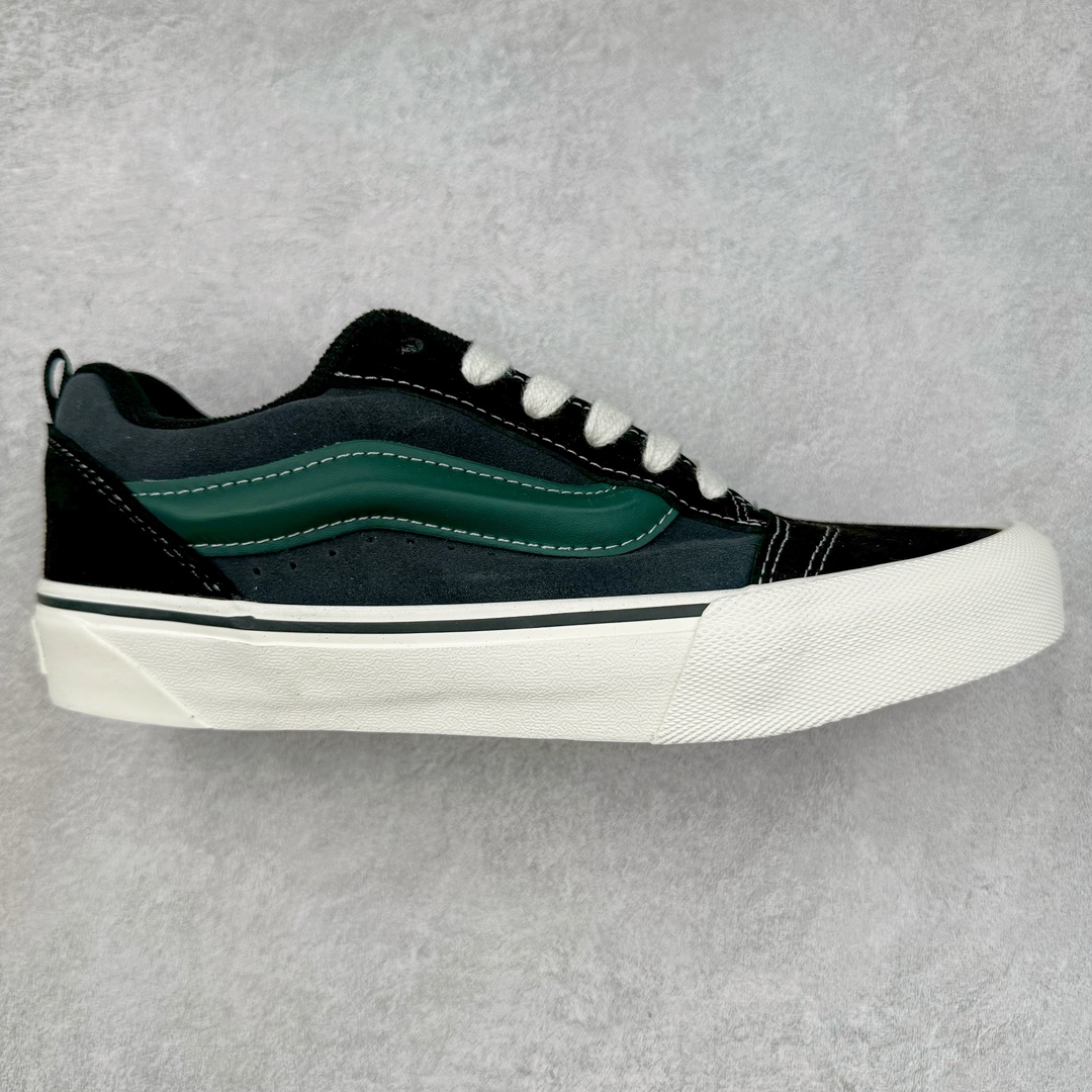 Vans Knu Skool 碳灰黑绿 万斯低帮复古休闲硫化面包鞋 肥胖版大LOGO原版全皮猪八面料 货号:VN000D6CCI2 尺码:35 36 36.5 37 38 38.5 39 40 40.5 41 42 42.5 43 44 45-选品中心