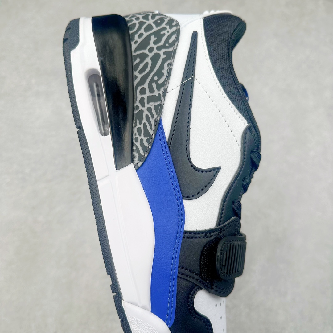 图片[6]-＃PB Air Jordan Legacy AJ312 Low 低帮复古篮球鞋 CD7069-114 市场最强独一档产物 全套原纸板楦头开发 原厂大底磨具加持立体防滑纹理 原档数据后跟TPU子母扣魔术贴 原装可视Air Sole气垫 原汁原味最完美的312代版型 唯一正确鞋头趴度弧度高度鞋身腰线 进口港宝加持 后跟自然饱满 全鞋荧光划线卡点 追求极致完美 每一双都是工艺品 多重QC质检 超越公司货的品控标准 实实在在的免检产品 鞋身采用了皮革材质打造 横跨鞋面的魔术贴十分吸睛 侧面的Swoosh Logo的一部分被鞋面遮挡了一部分 颇具玩味 魔术贴上标有NK标识 而鞋舌上是Jordan的经典红色飞翼Logo 后跟和鞋底均采用了AJ3的设计 后跟上同样也使用了经典的爆裂纹图案 尺码：36 36.5 37.5 38 38.5 39 40 40.5 41 42 42.5 43 44 44.5 45 46 47.5-选品中心