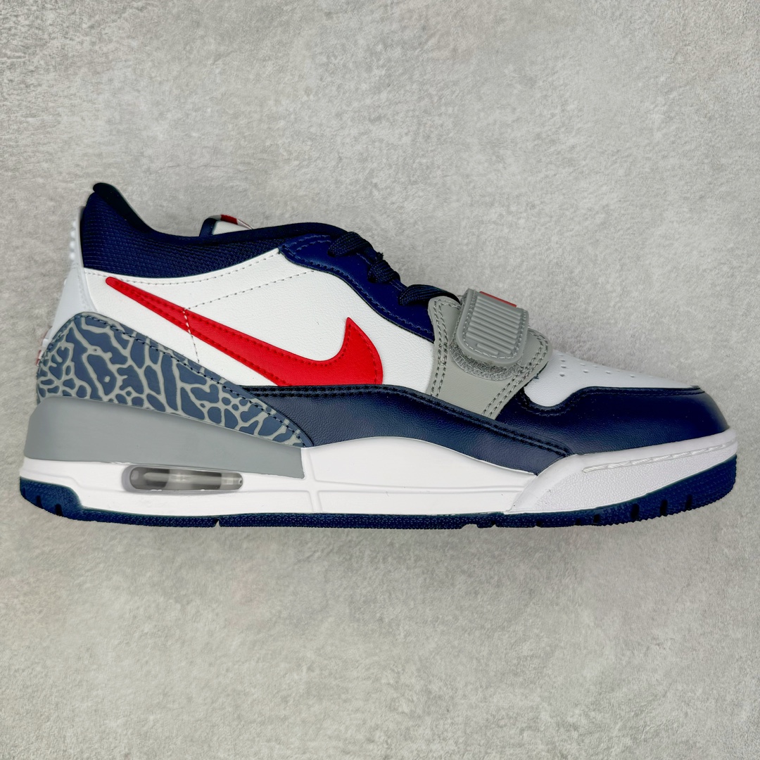 图片[6]-＃PB Air Jordan Legacy AJ312 Low 低帮复古篮球鞋 市场最强独一档产物 全套原纸板楦头开发 原厂大底磨具加持立体防滑纹理 原档数据后跟TPU子母扣魔术贴 原装可视Air Sole气垫 原汁原味最完美的312代版型 唯一正确鞋头趴度弧度高度鞋身腰线 进口港宝加持 后跟自然饱满 全鞋荧光划线卡点 追求极致完美 每一双都是工艺品 多重QC质检 超越公司货的品控标准 实实在在的免检产品 鞋身采用了皮革材质打造 横跨鞋面的魔术贴十分吸睛 侧面的Swoosh Logo的一部分被鞋面遮挡了一部分 颇具玩味 魔术贴上标有NK标识 而鞋舌上是Jordan的经典红色飞翼Logo 后跟和鞋底均采用了AJ3的设计 后跟上同样也使用了经典的爆裂纹图案 尺码：36 36.5 37.5 38 38.5 39 40 40.5 41 42 42.5 43 44 44.5 45 46 47.5-选品中心