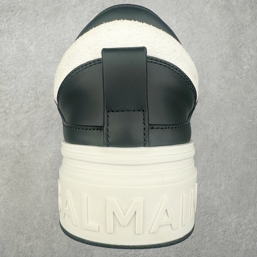 图片[8]-BALMAIN B-Court 巴尔曼小牛皮徽标刺绣低帮休闲男款板鞋 官网已经发售 平台力推流量热款 BALMAIN以其大胆而富有远见的廓形而著称 旨在为穿着者赋予力量 这款鞋履采用全身小牛皮鞋面拼接 牛皮内里垫脚 包裹性舒适性能强 鞋舌Balmain标志细节 鞋底独家开发私模 全网第一家出货 鞋后跟立体字母logo细节 鞋底Balmain标志 全套原版一致包装 尺码：39 40 41 42 43 44 45 46-选品中心