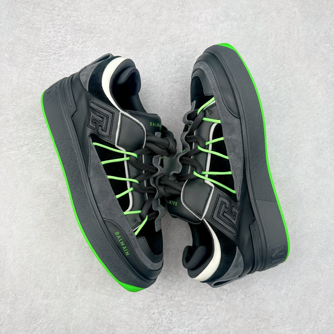 图片[3]-BALMAIN B-Court 巴尔曼小牛皮徽标刺绣低帮休闲男款板鞋 官网已经发售 平台力推流量热款 BALMAIN以其大胆而富有远见的廓形而著称 旨在为穿着者赋予力量 这款鞋履采用全身小牛皮鞋面拼接 牛皮内里垫脚 包裹性舒适性能强 鞋舌Balmain标志细节 鞋底独家开发私模 全网第一家出货 鞋后跟立体字母logo细节 鞋底Balmain标志 全套原版一致包装 尺码：39 40 41 42 43 44 45 46-选品中心