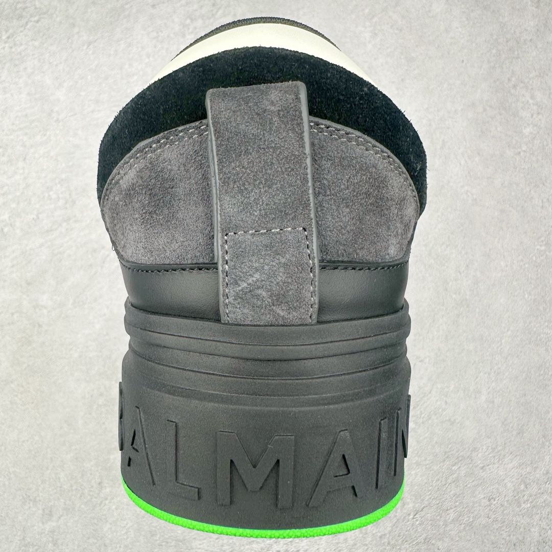 图片[8]-BALMAIN B-Court 巴尔曼小牛皮徽标刺绣低帮休闲男款板鞋 官网已经发售 平台力推流量热款 BALMAIN以其大胆而富有远见的廓形而著称 旨在为穿着者赋予力量 这款鞋履采用全身小牛皮鞋面拼接 牛皮内里垫脚 包裹性舒适性能强 鞋舌Balmain标志细节 鞋底独家开发私模 全网第一家出货 鞋后跟立体字母logo细节 鞋底Balmain标志 全套原版一致包装 尺码：39 40 41 42 43 44 45 46-选品中心