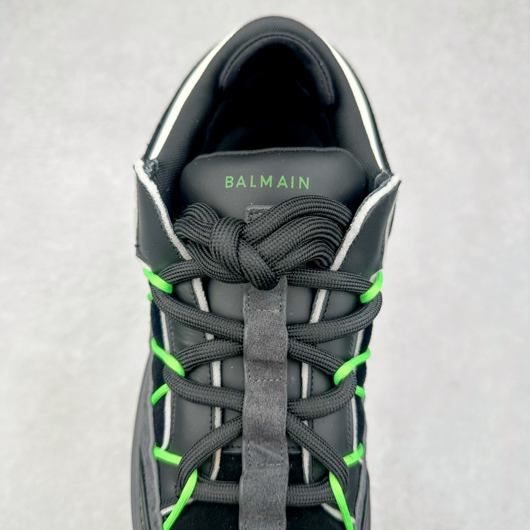 图片[5]-BALMAIN B-Court 巴尔曼小牛皮徽标刺绣低帮休闲男款板鞋 官网已经发售 平台力推流量热款 BALMAIN以其大胆而富有远见的廓形而著称 旨在为穿着者赋予力量 这款鞋履采用全身小牛皮鞋面拼接 牛皮内里垫脚 包裹性舒适性能强 鞋舌Balmain标志细节 鞋底独家开发私模 全网第一家出货 鞋后跟立体字母logo细节 鞋底Balmain标志 全套原版一致包装 尺码：39 40 41 42 43 44 45 46-选品中心